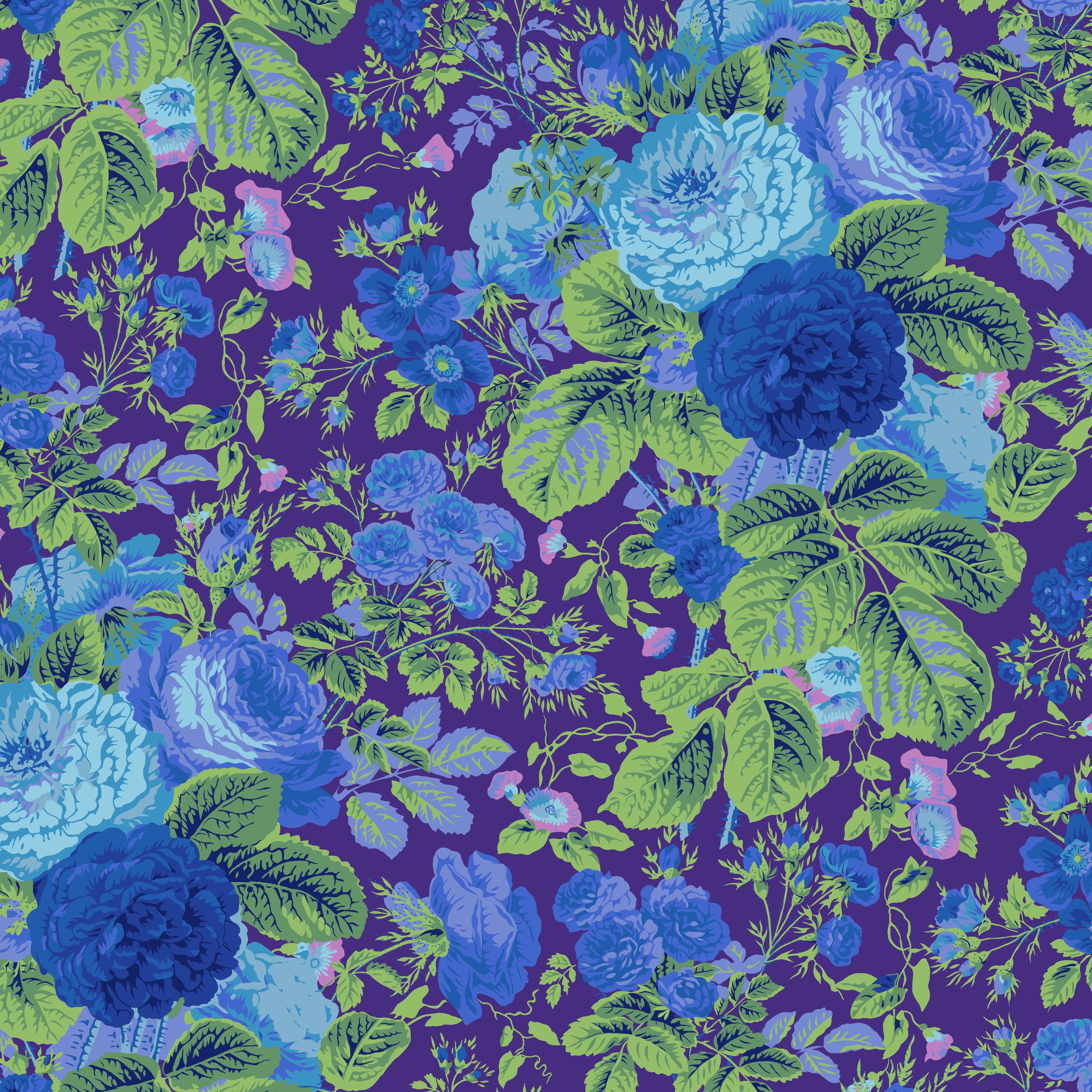 February 2025 | 108" Backing Fabric - Gradi Floral Purple by Kaffe Fassett Collective for Free Spirit | QBPJ005.PURPLE