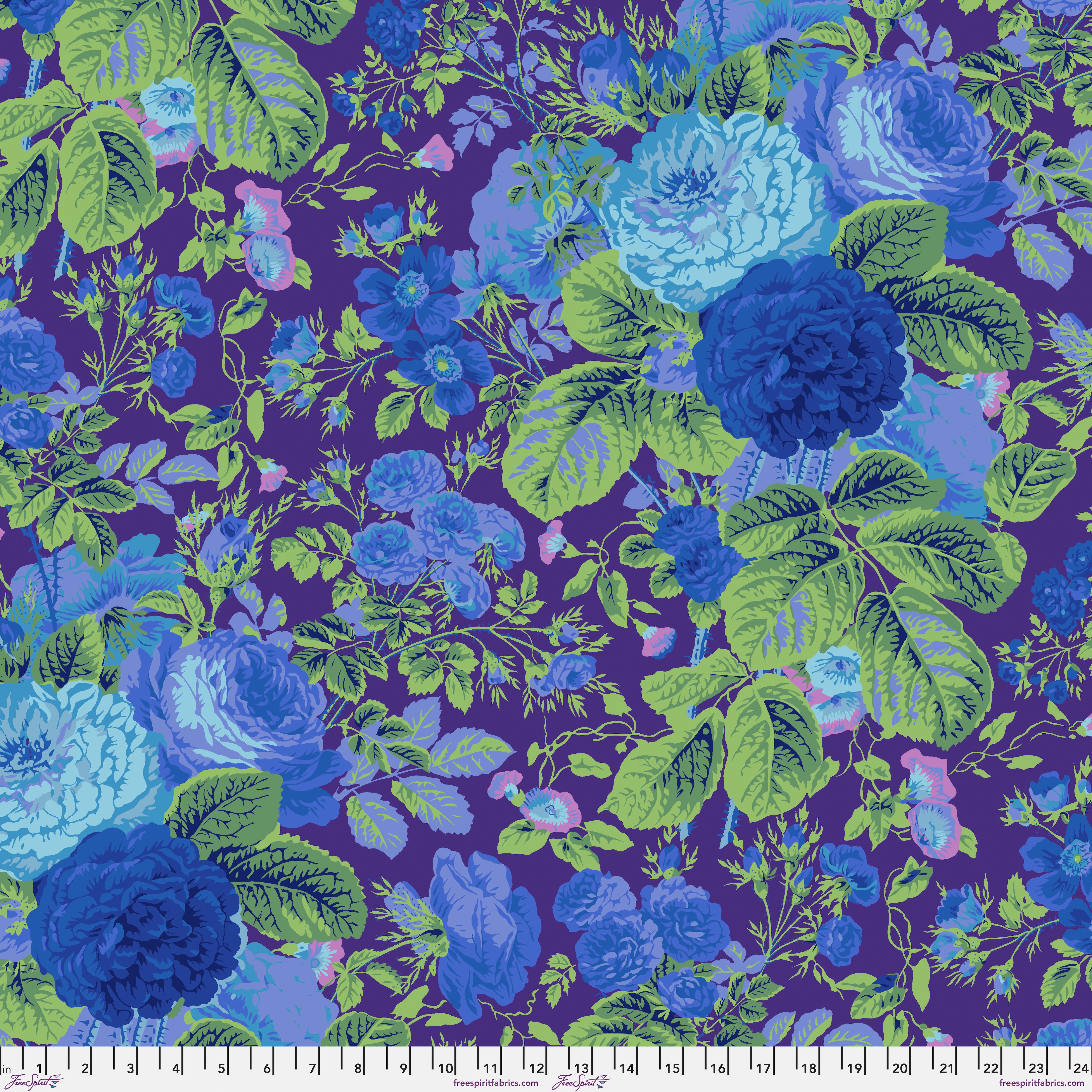 February 2025 | 108" Backing Fabric - Gradi Floral Purple by Kaffe Fassett Collective for Free Spirit | QBPJ005.PURPLE