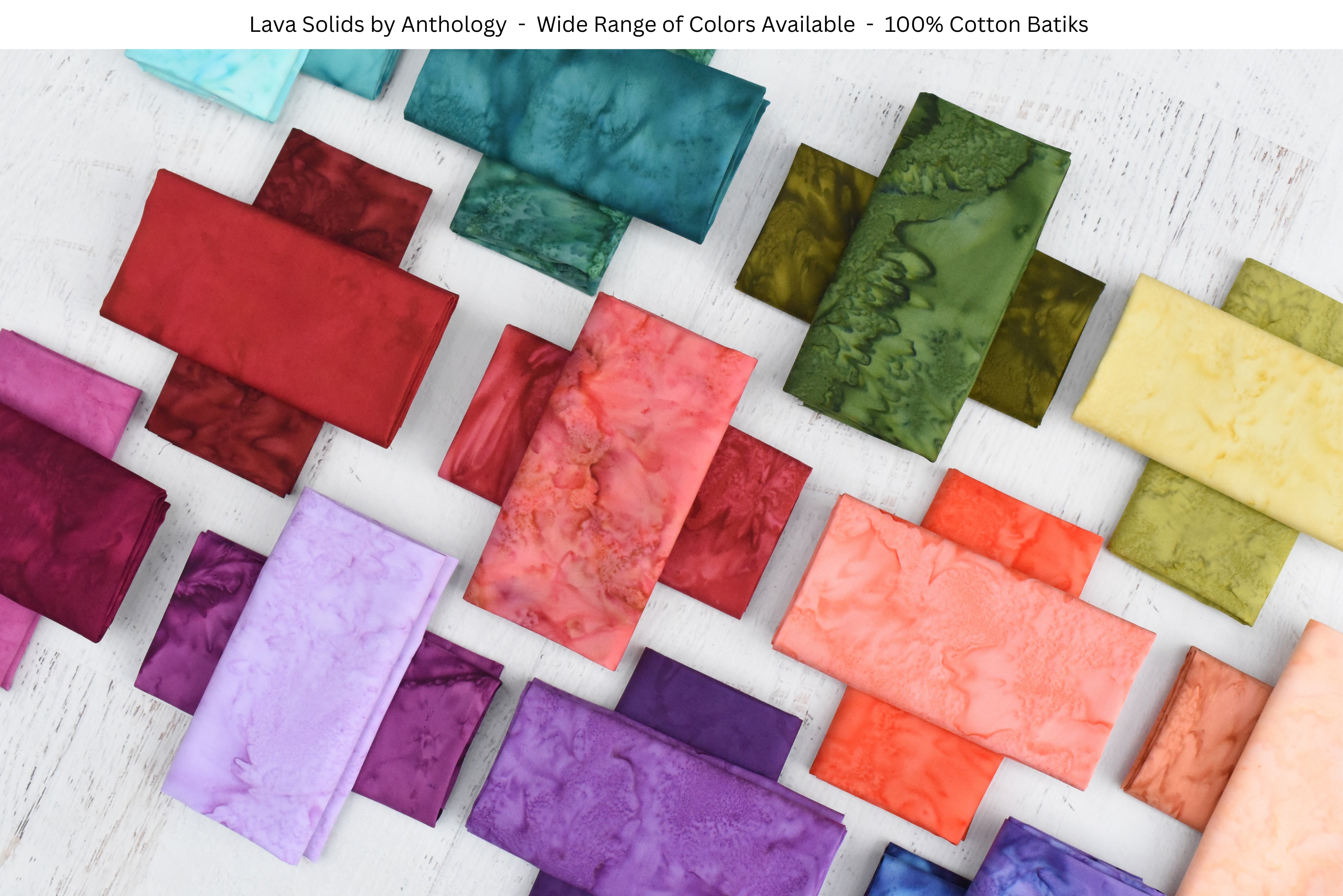 Lava Solids Batik | Emerald (1616) by Anthology Fabrics | 100% Cotton