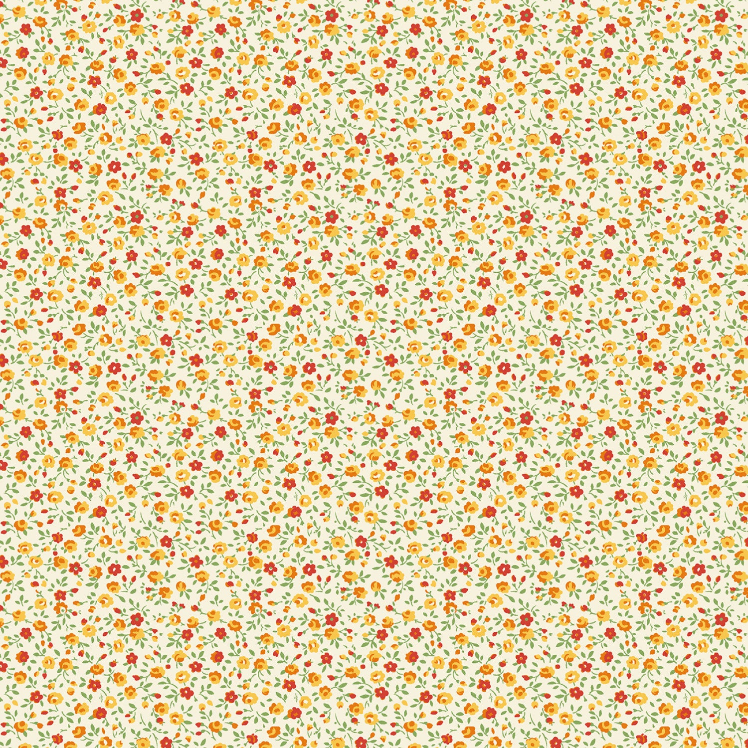 Aunt Grace Garden Variety | Orange Petite Floral by Judie Rothermel for Marcus Fabrics | R351027D-ORANGE