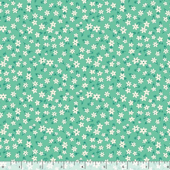 Aunt Grace Garden Variety | Aqua Star Flower by Judie Rothermel for Marcus Fabrics | R351028D-AQUA