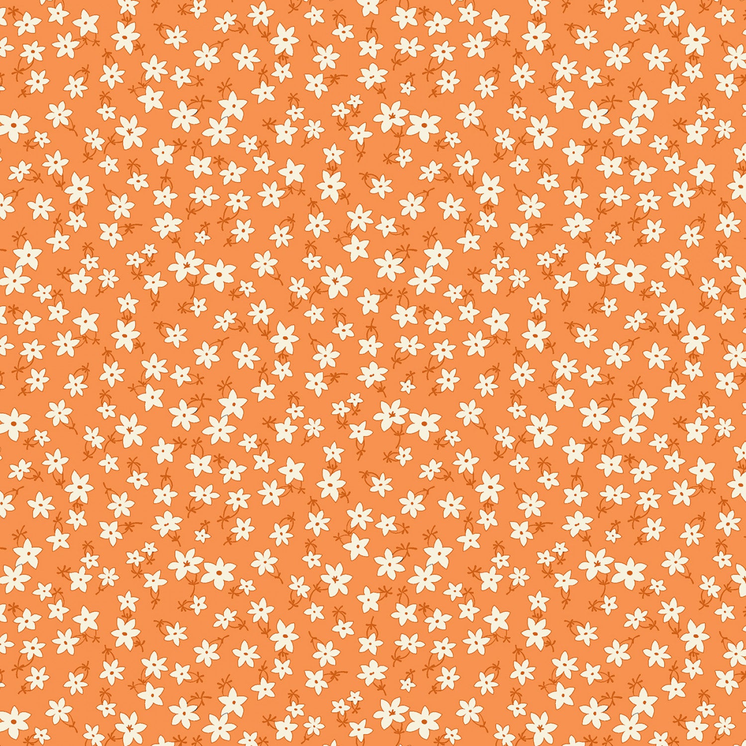 Aunt Grace Garden Variety | Orange Star Flower by Judie Rothermel for Marcus Fabrics | R351028D-ORANGE