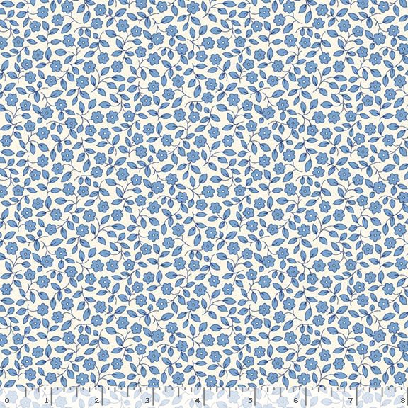 Aunt Grace Garden Variety | Blue Viney Floral by Judie Rothermel for Marcus Fabrics | R351029D-BLUE