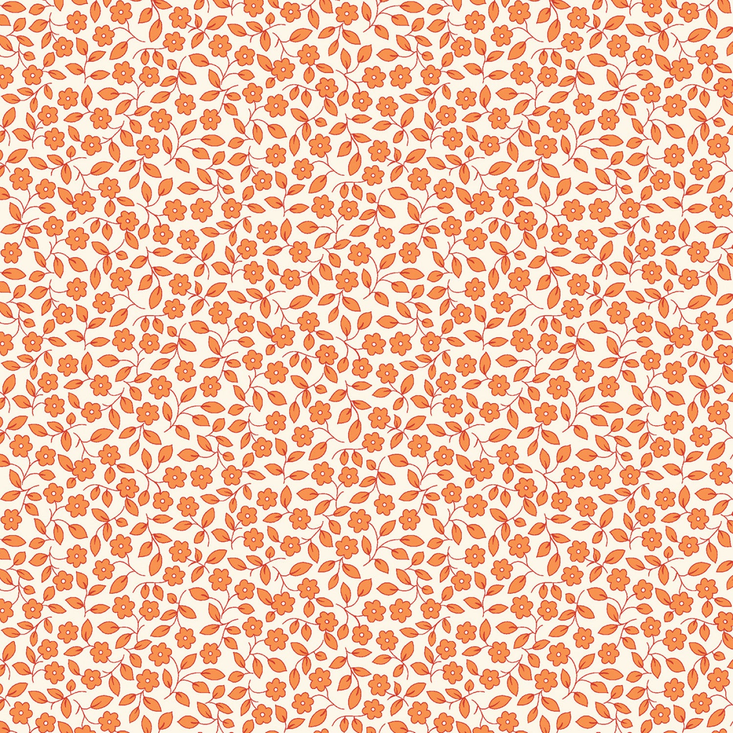 Aunt Grace Garden Variety | Orange Viney Floral by Judie Rothermel for Marcus Fabrics | R351029D-ORANGE