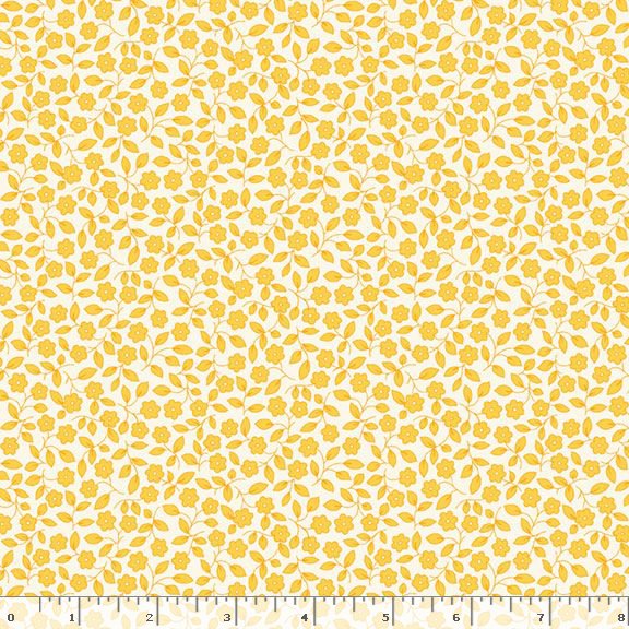 Aunt Grace Garden Variety | Yellow Viney Floral by Judie Rothermel for Marcus Fabrics | R351029D-YELLOW