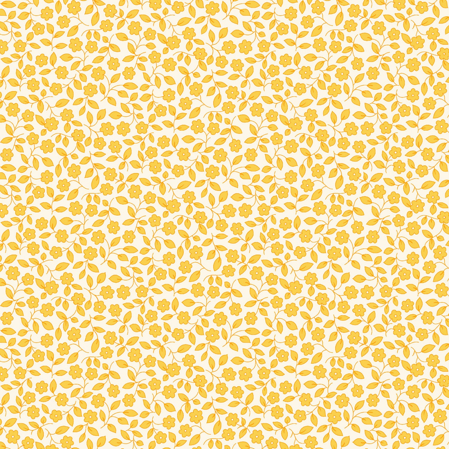 Aunt Grace Garden Variety | Yellow Viney Floral by Judie Rothermel for Marcus Fabrics | R351029D-YELLOW