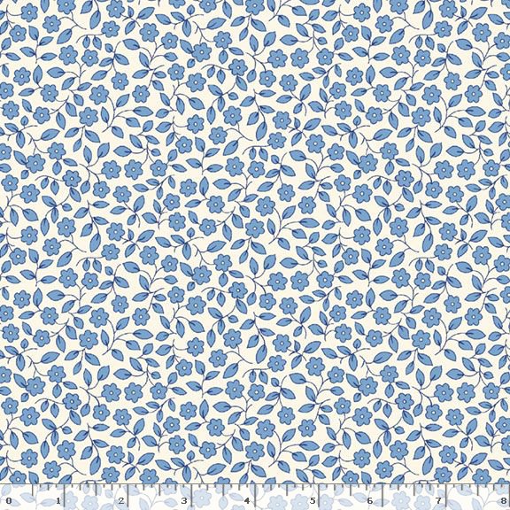 Aunt Grace Garden Variety | Blue Viney Floral 108" Backing Fabric by Judie Rothermel for Marcus Fabrics | R361044D-BLUE