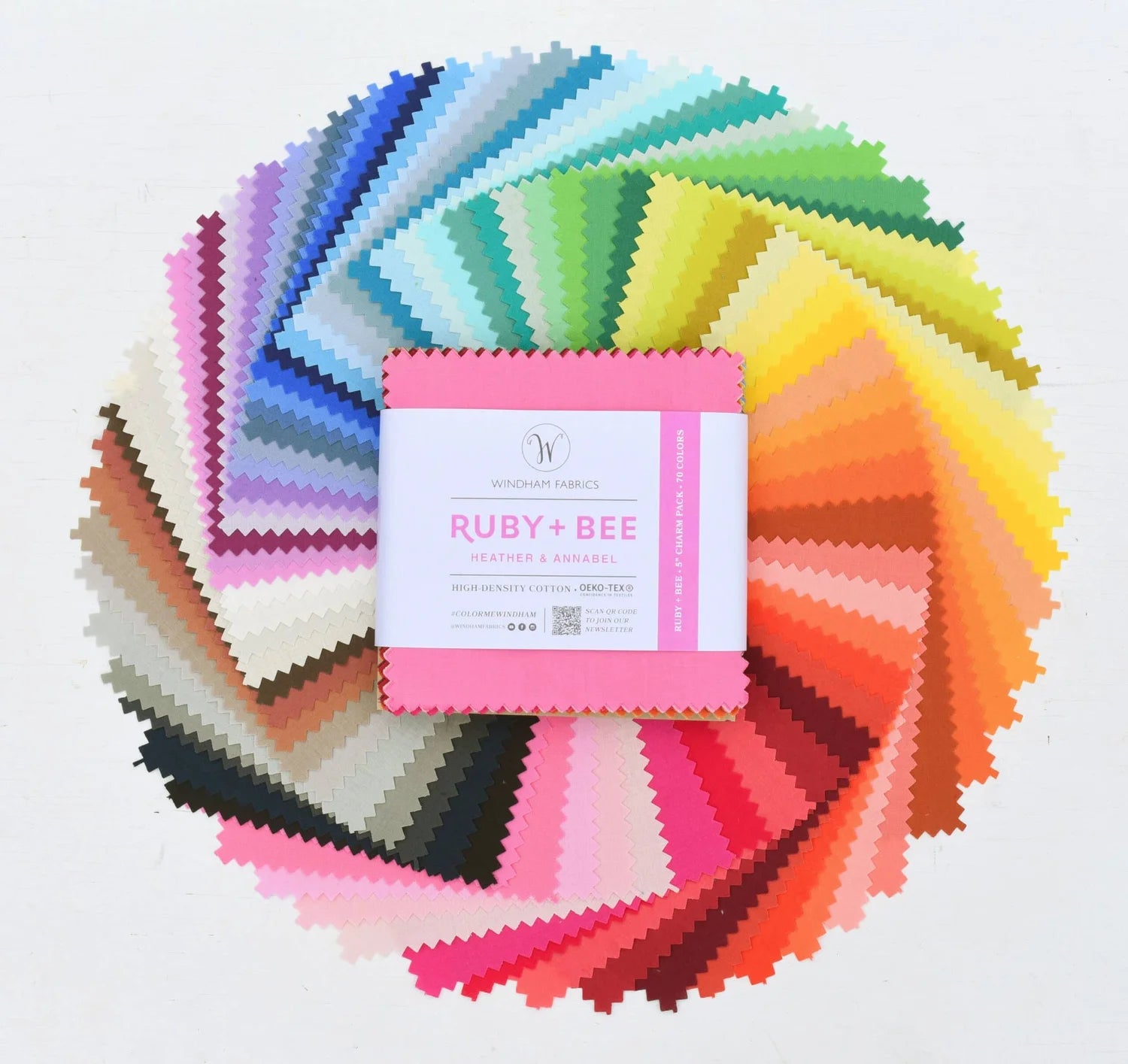 Ruby + Bee Solids | 5" Charm Pack - Full Collection from Windham Fabrics | 70 pcs