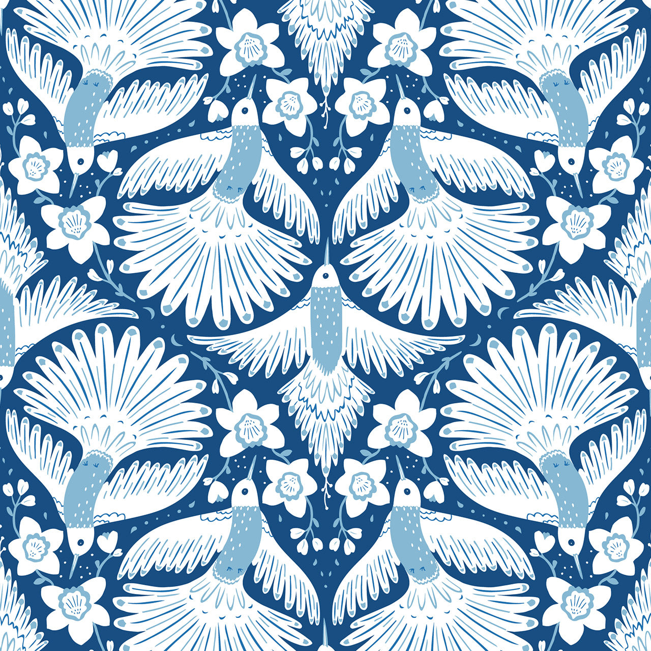 Sapphire Skies | Hummingbirds on Saphhire by Sue Gibbons for Dashwood Studio | SAPP2481