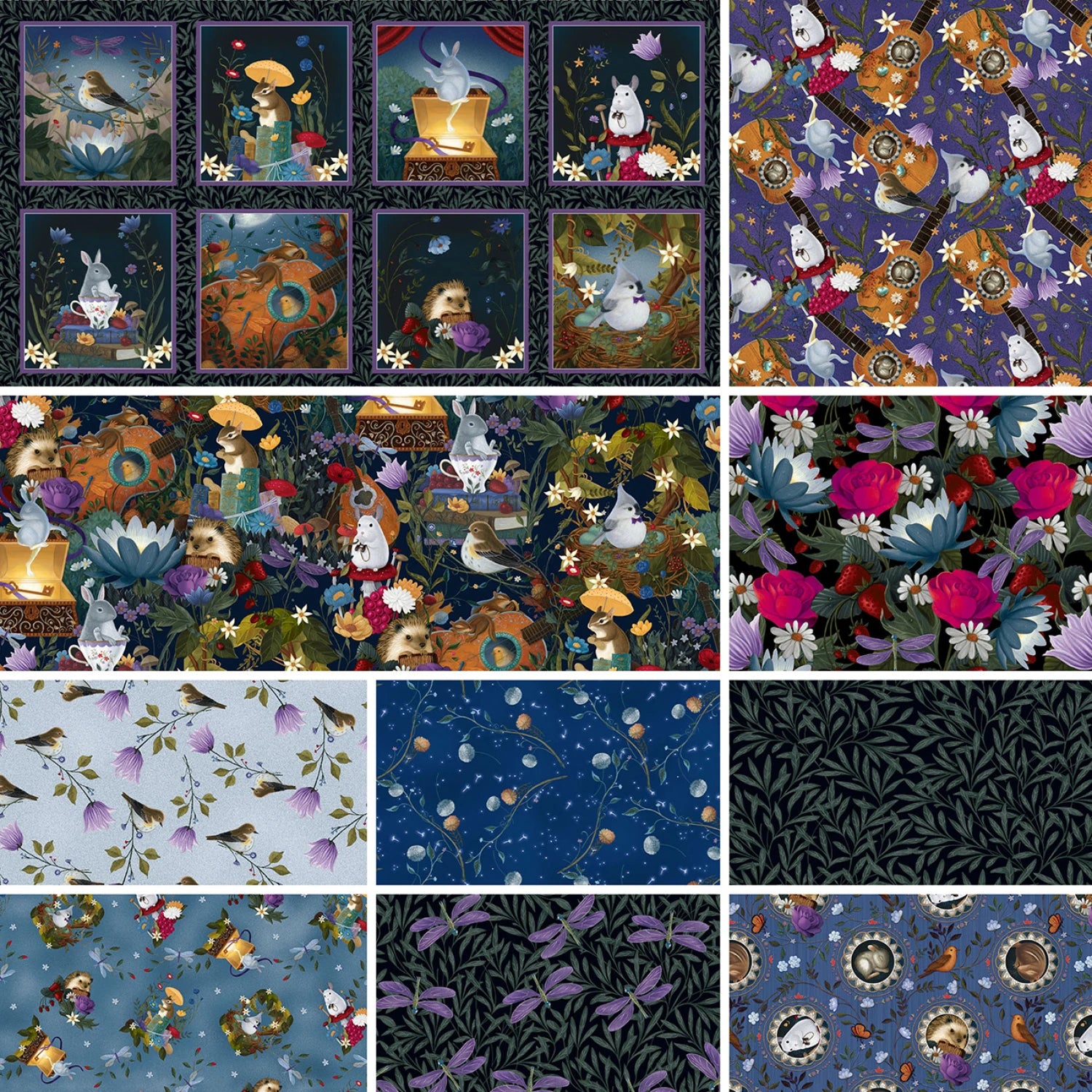 Serenade | Dandelions - Midnight Blue by Gina Matarazzo for Henry Glass | 2147-77