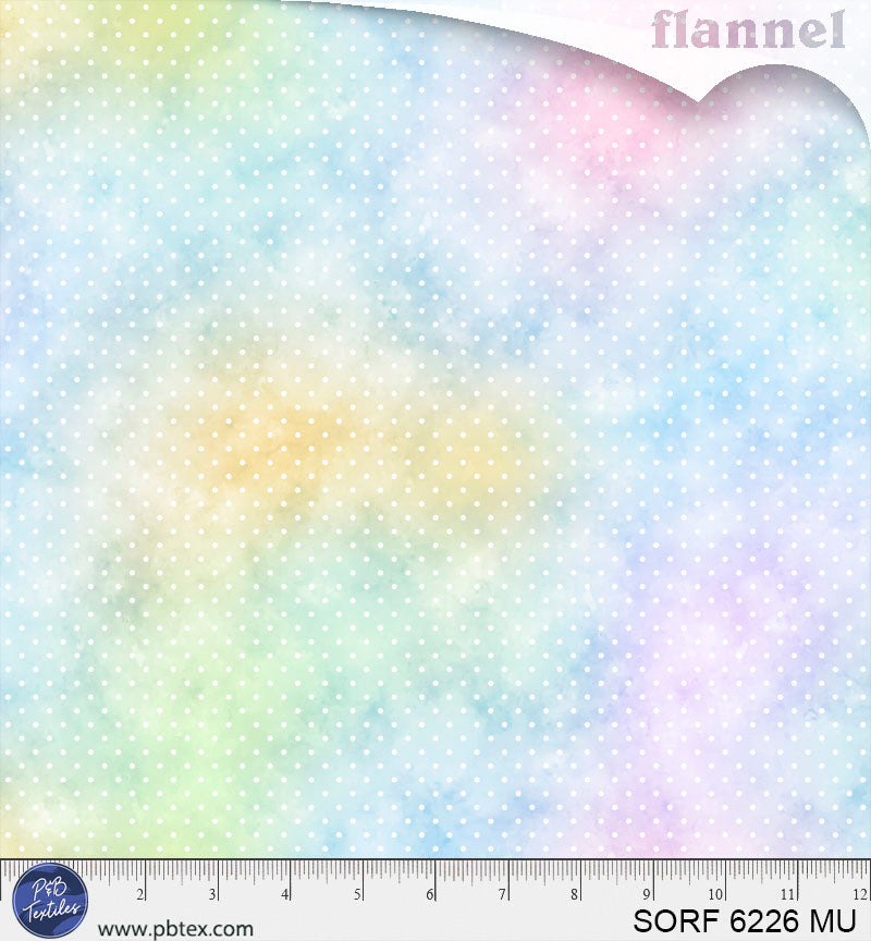 Sorbet Flannel | Cloudy Multi Pin Dot by P&B Textiles | SORF6226-MU