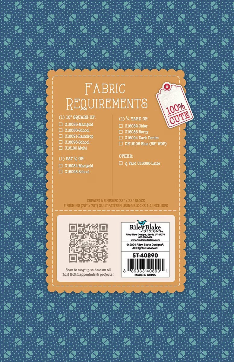 Americana | Quilt Seeds™ Star No. 1 | Quilt Block Pattern by Lori Holt | 28" x 28"