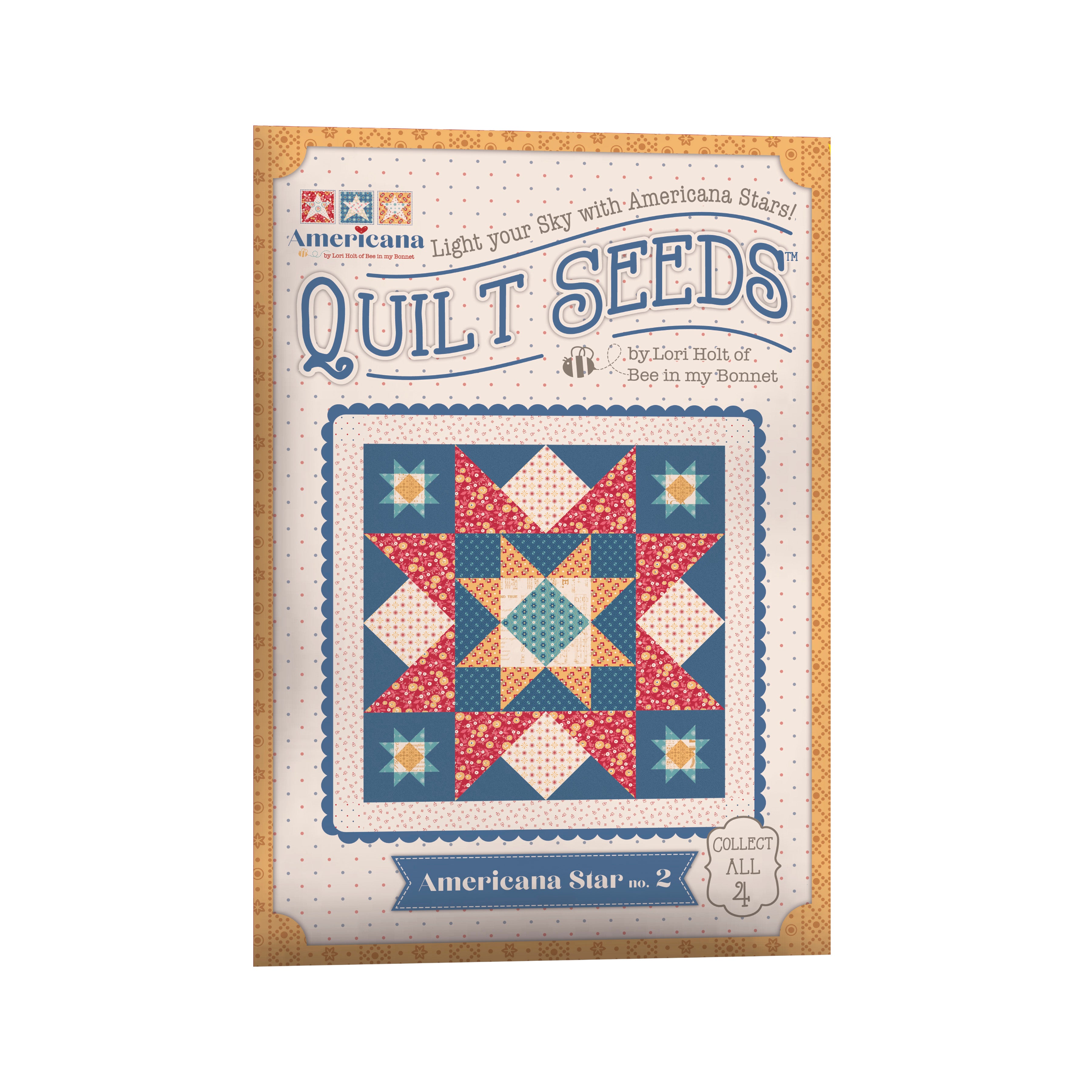Americana | Quilt Seeds™ Star No. 2 | Quilt Block Pattern by Lori Holt | 28" x 28"