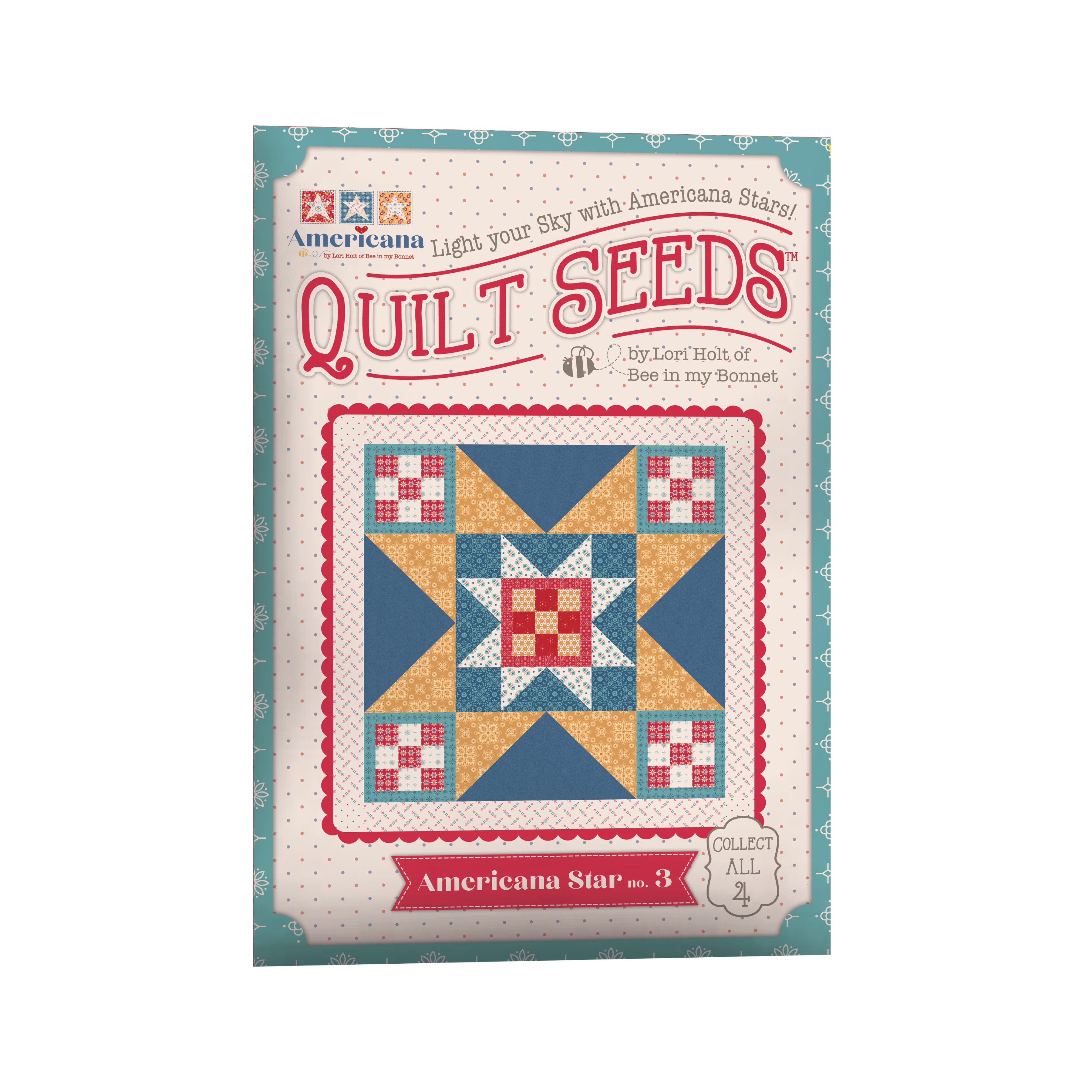 Americana | Quilt Seeds™ Star No. 3 | Quilt Block Pattern by Lori Holt | 28" x 28"