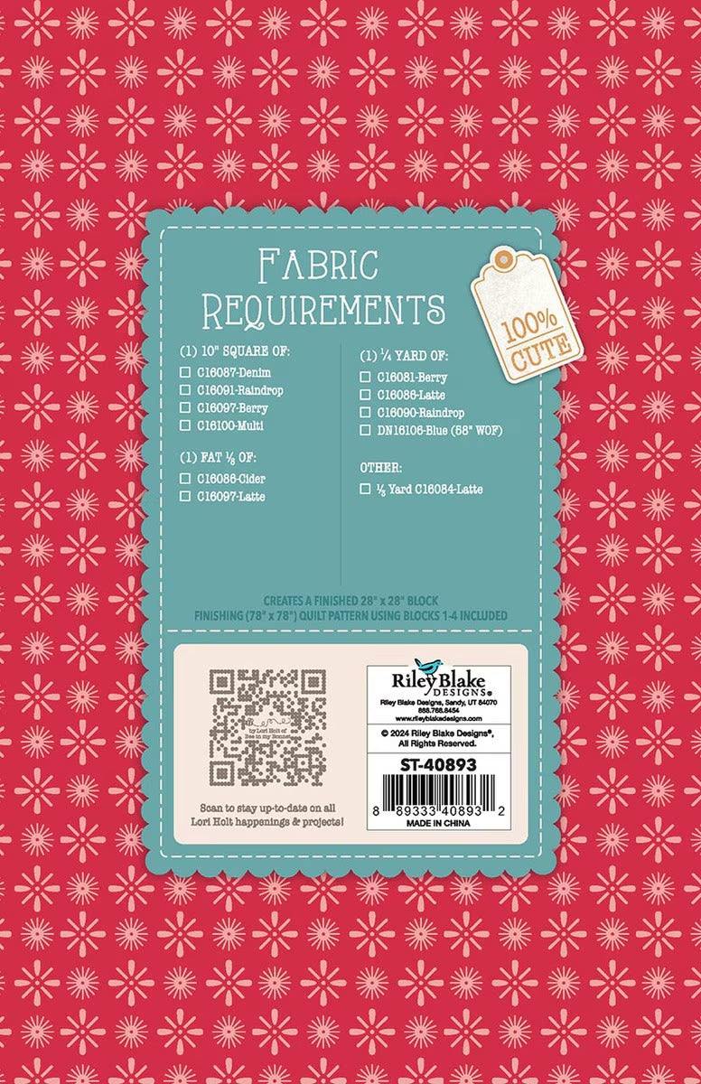 Americana | Quilt Seeds™ Star No. 4 | Quilt Block Pattern by Lori Holt | 28" x 28"