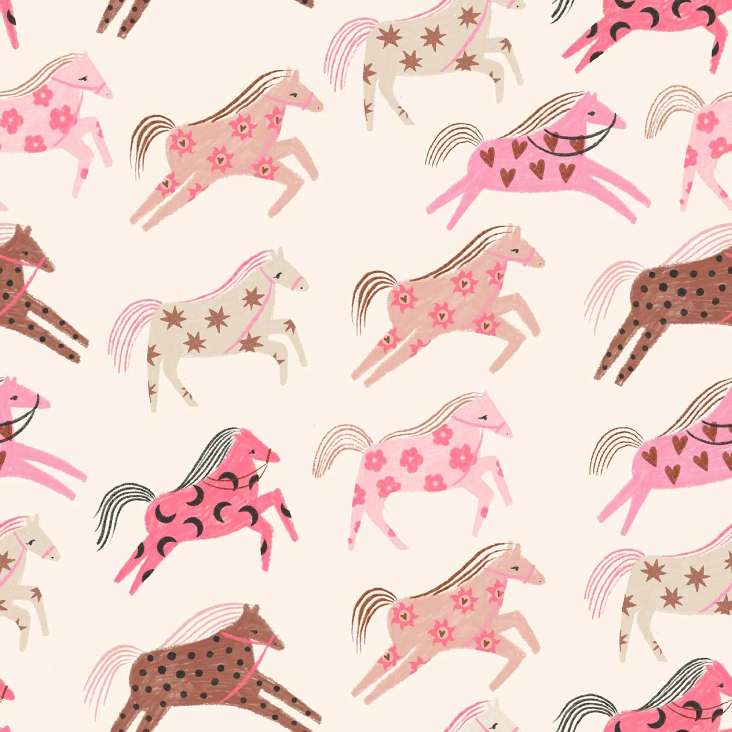 Pink Pony Club | Wild Ain't For Tamin' Cream by Dear Stella Designs | STELLA-D3687
