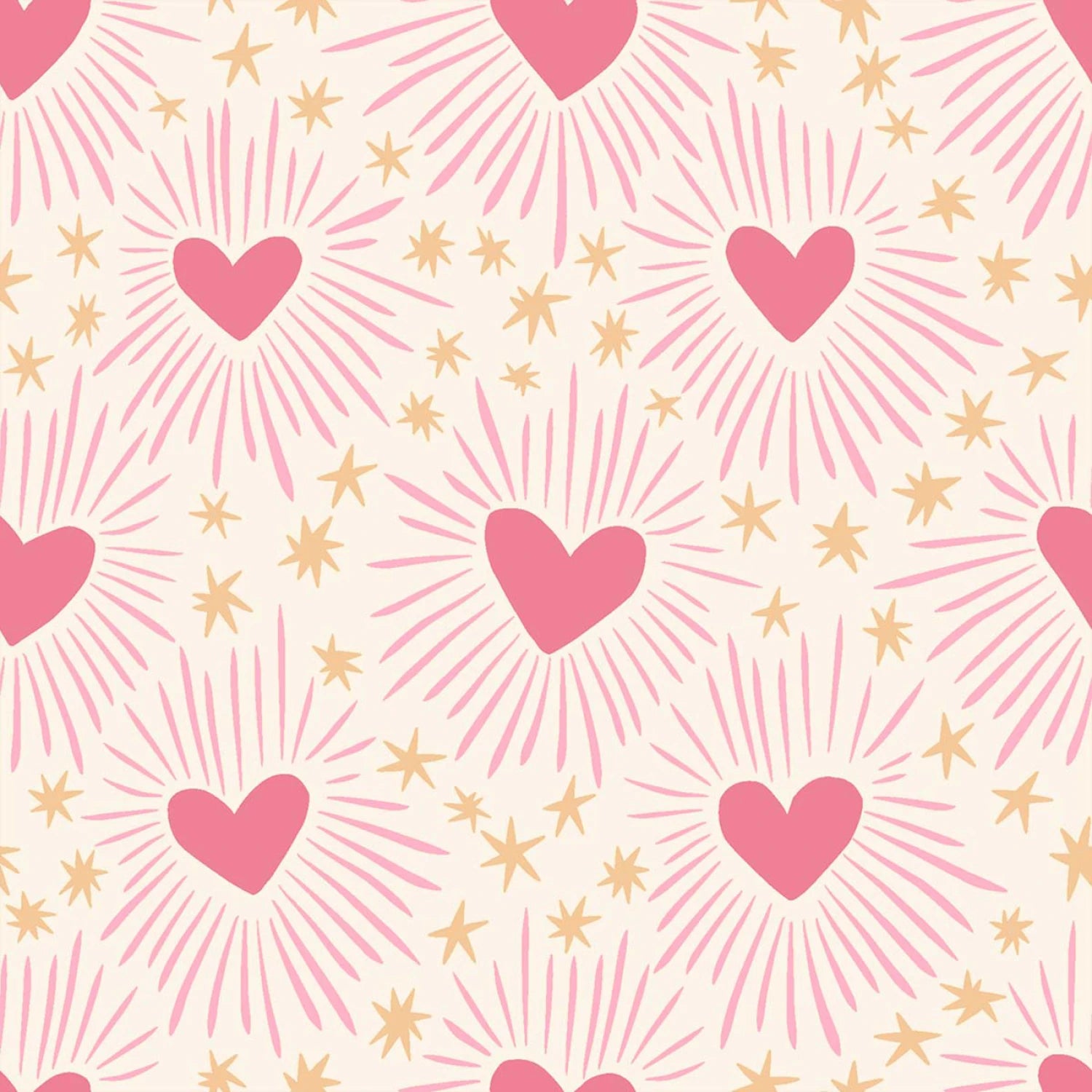 Pink Pony Club | Heart Beat Cream by Dear Stella Designs | STELLA-D3688-CREAM
