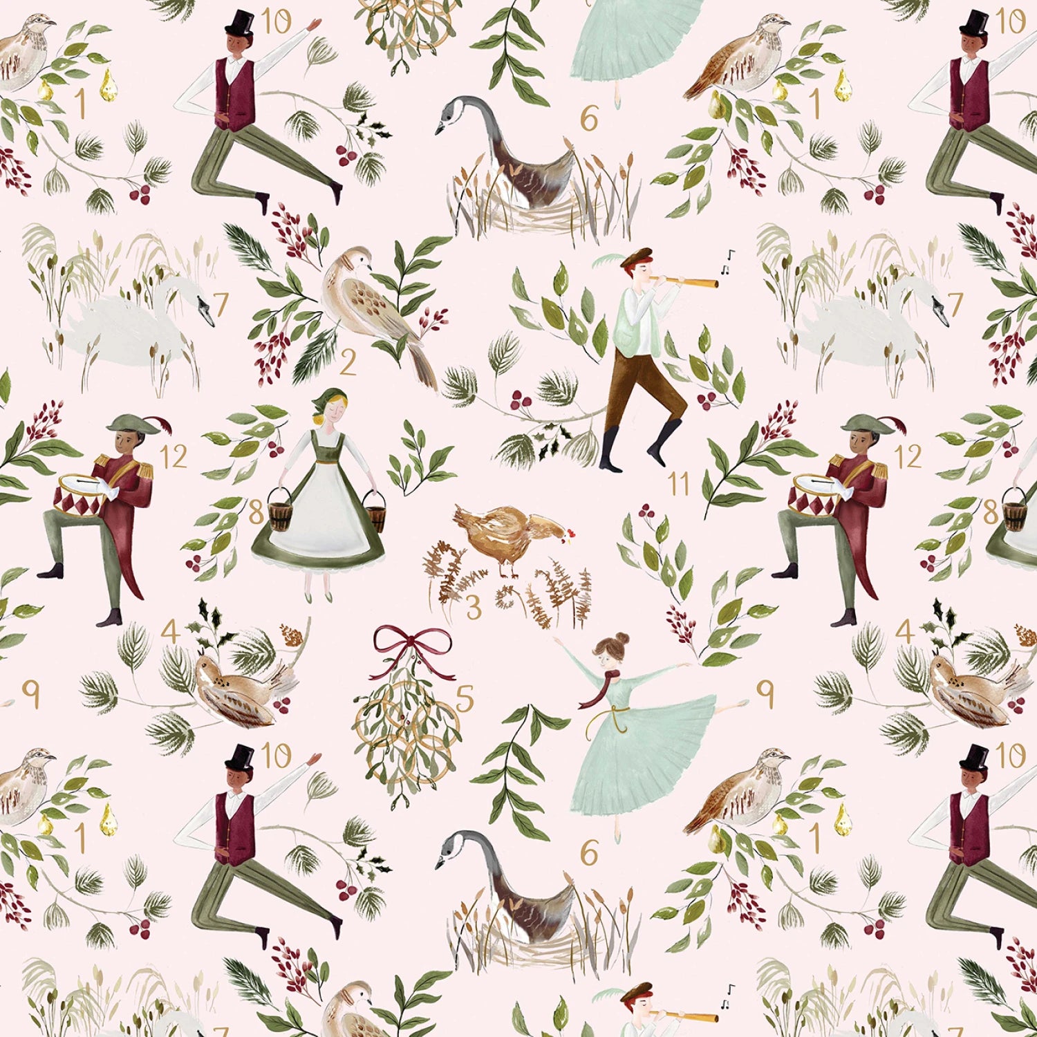 Twelve Days | Fat Quarter Bundle by Fay Nye for Dear Stella | 12 pcs | 100% Cotton