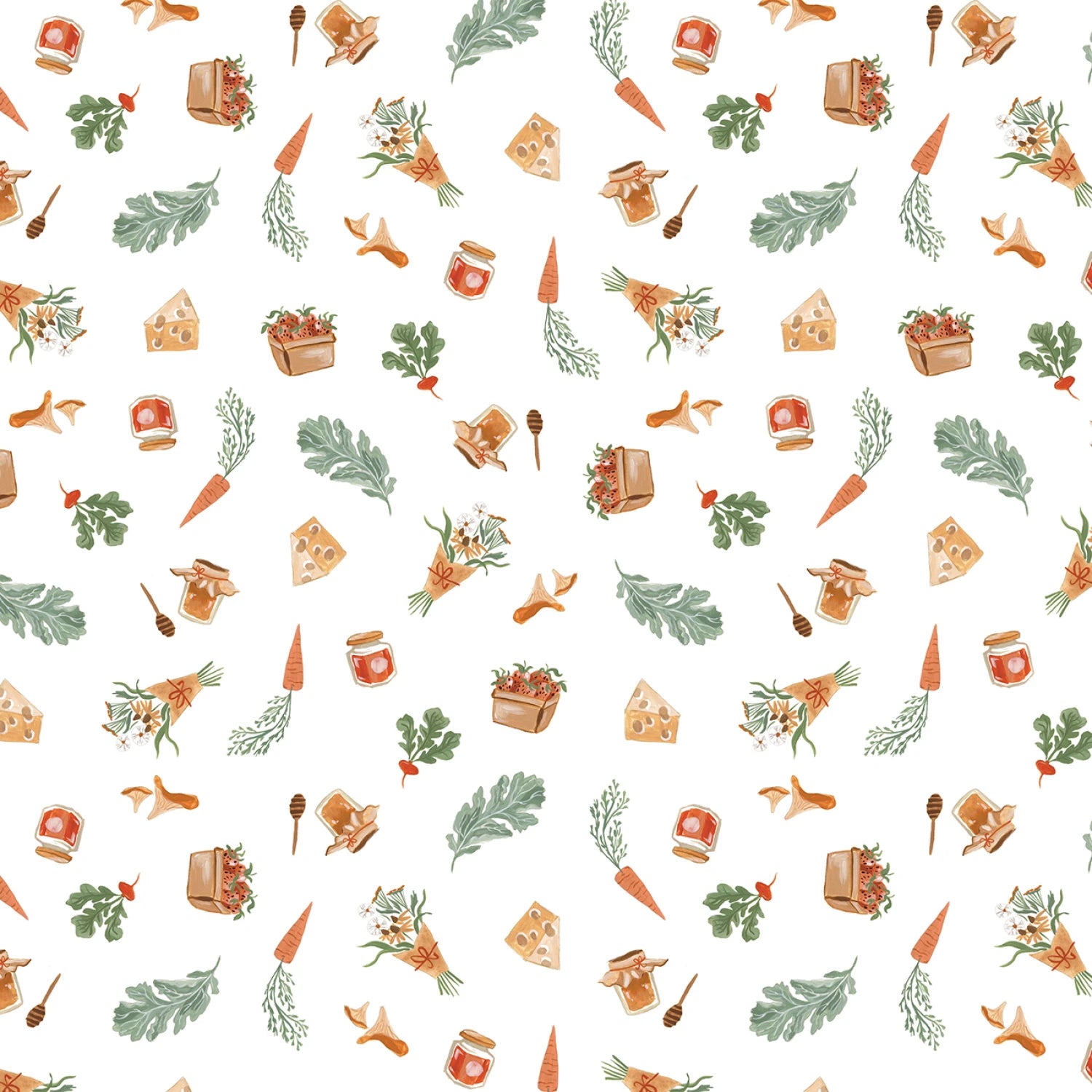 Country Mouse | White Farmers Produce by Rae Ritchie for Dear Stella | STELLA-DRR3254