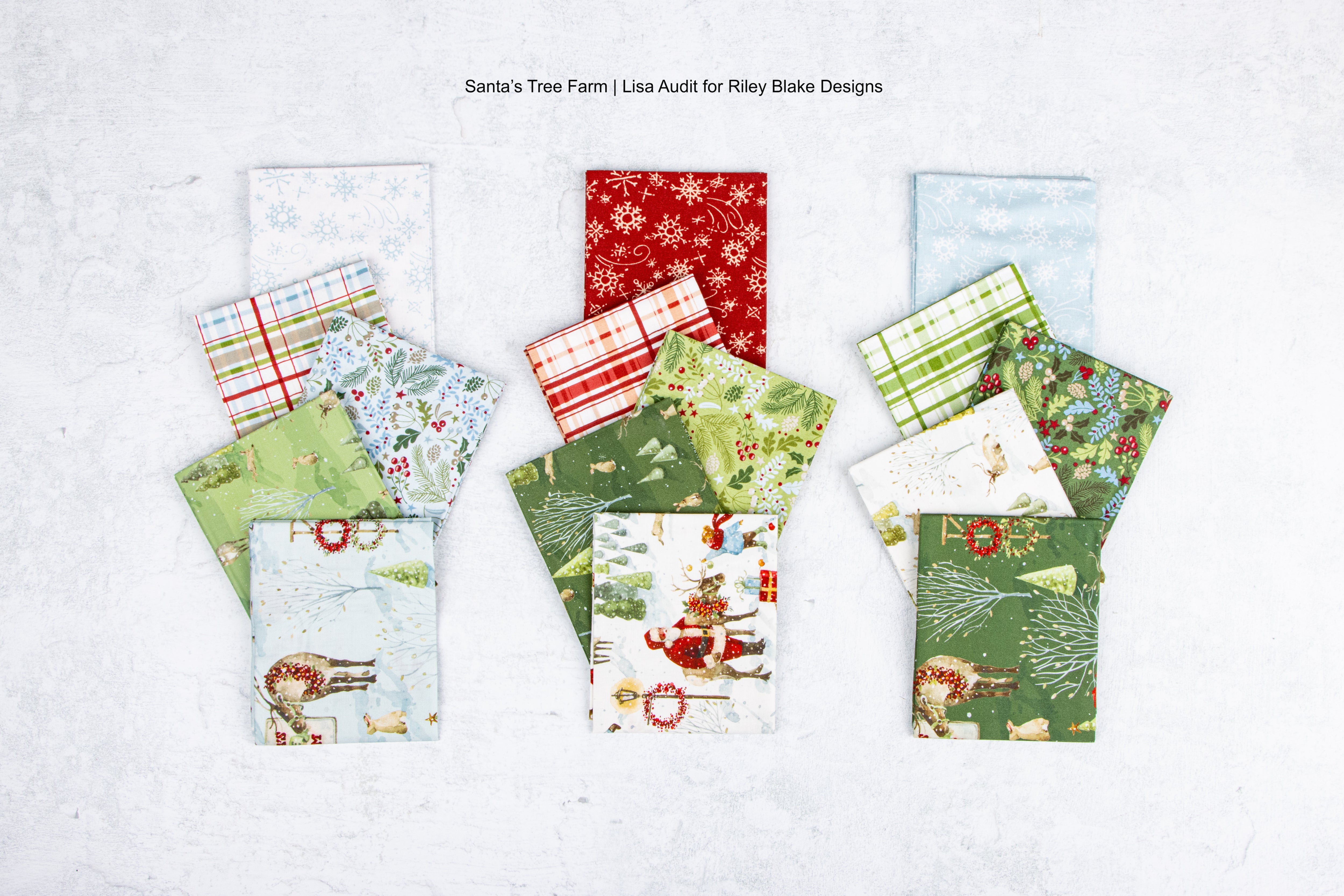 Santa's Tree Farm | Main Sky by Lisa Audit for Riley Blake Designs | CD16450-SKY