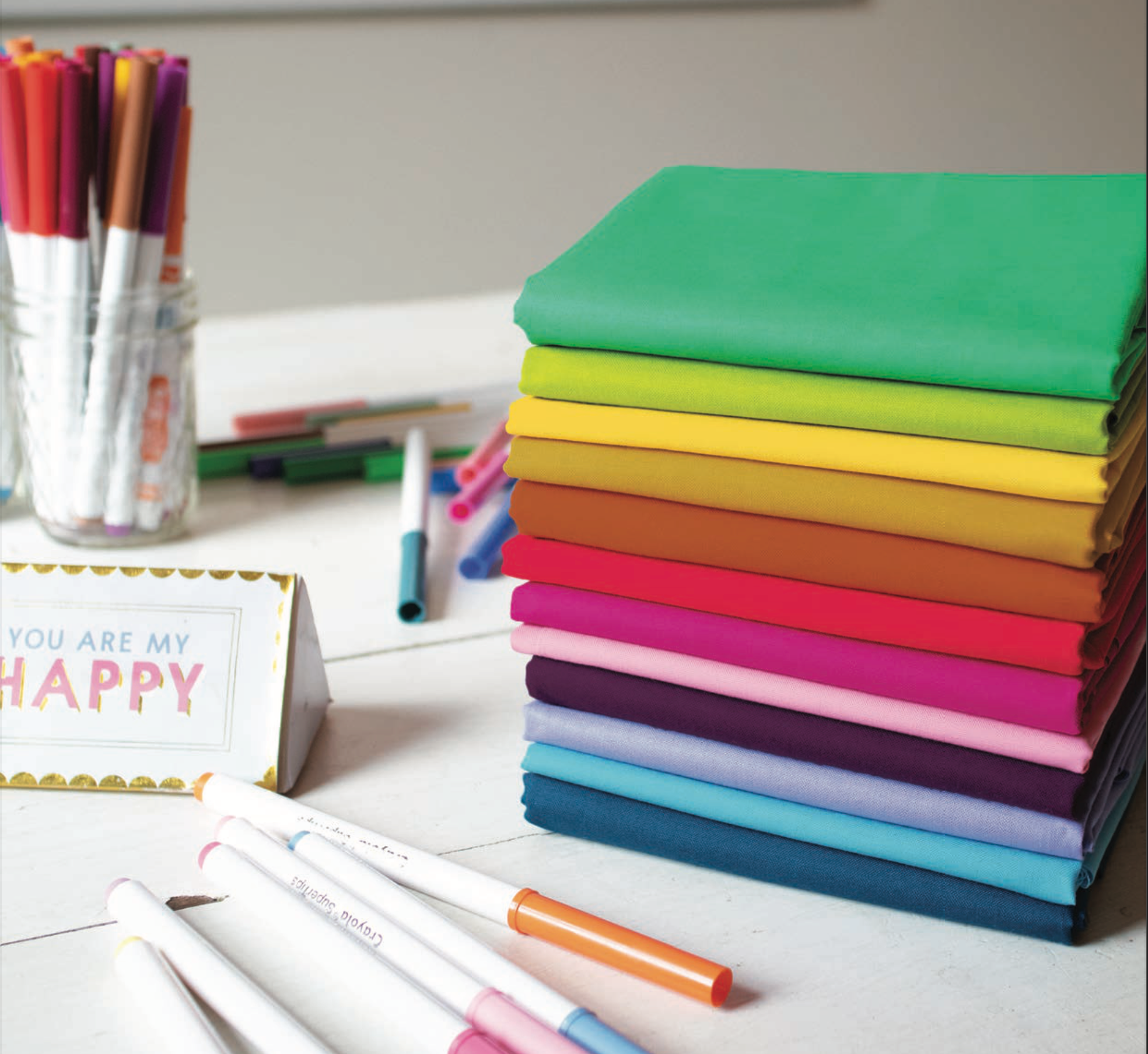 Happy Place Solids Fat Quarter Bundle by Anna Maria for Anna Maria Textiles | 12 pcs