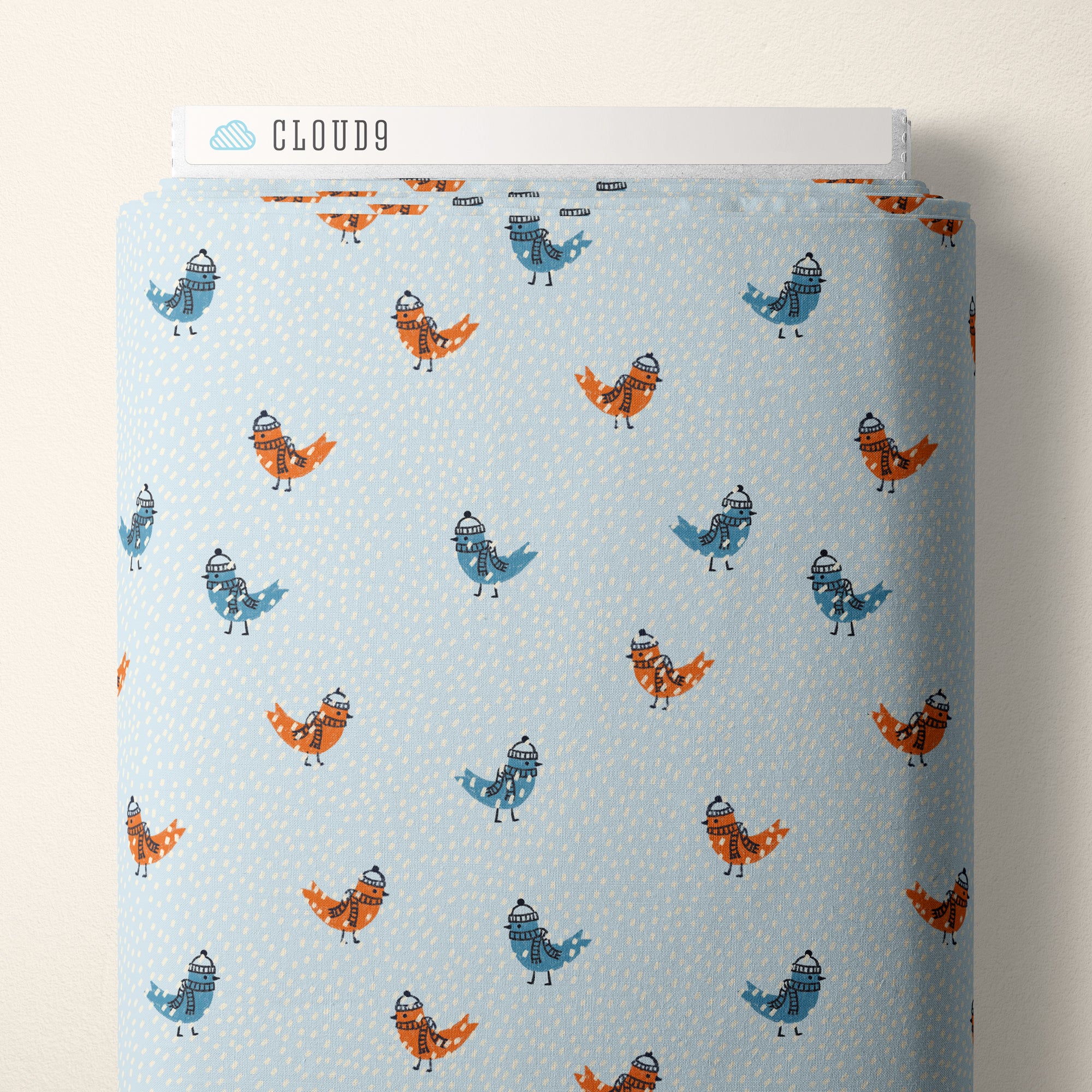 Snow Friends | Birdie Flurry - Light Blue by Meenal Patel Studio for Cloud9 | 100% Organic Cotton