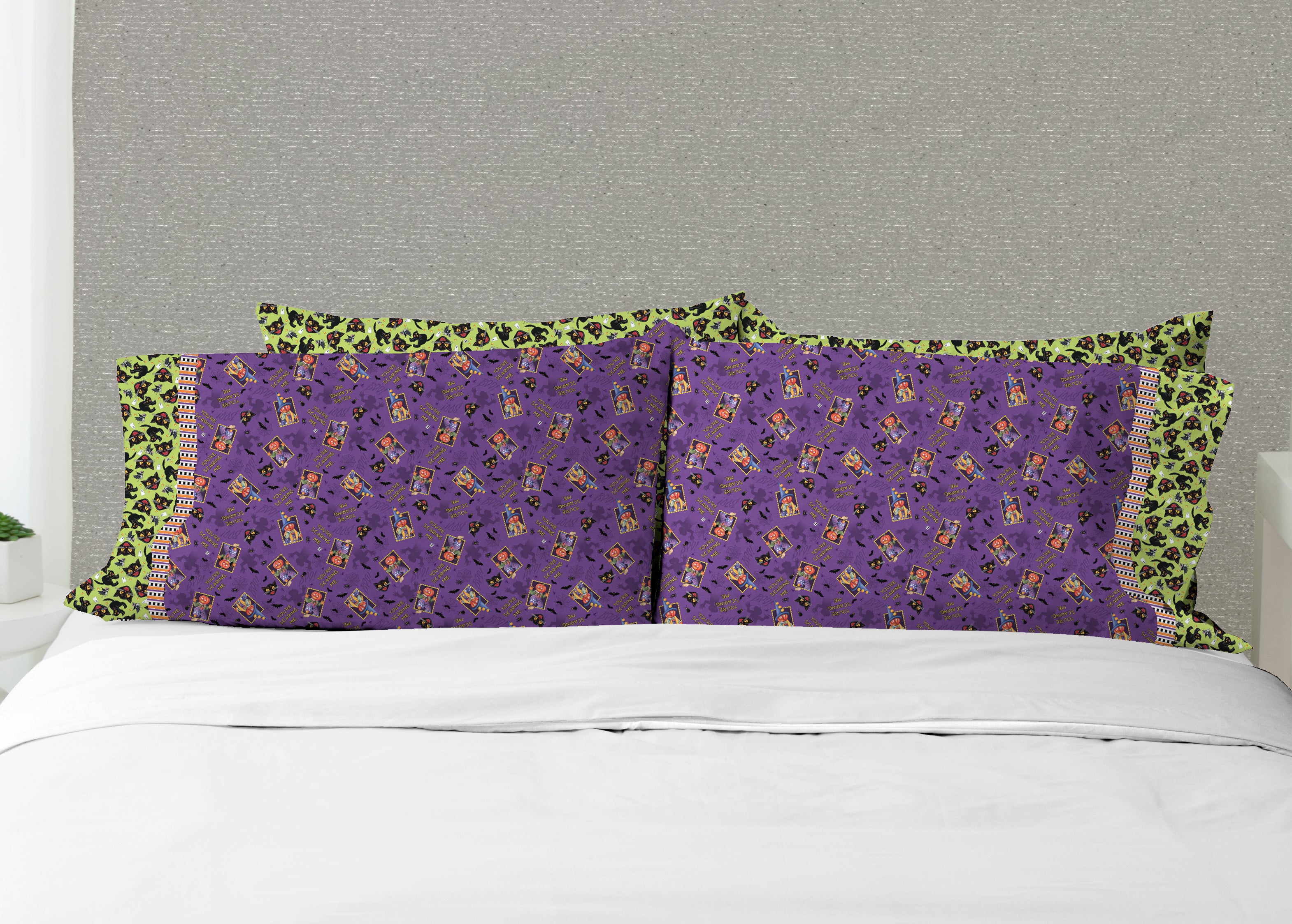 Spooky Cute Halloween | Cat and Mouse - Lime by Mary Engelbreit for FreeSpirit | PWMY004.LIME