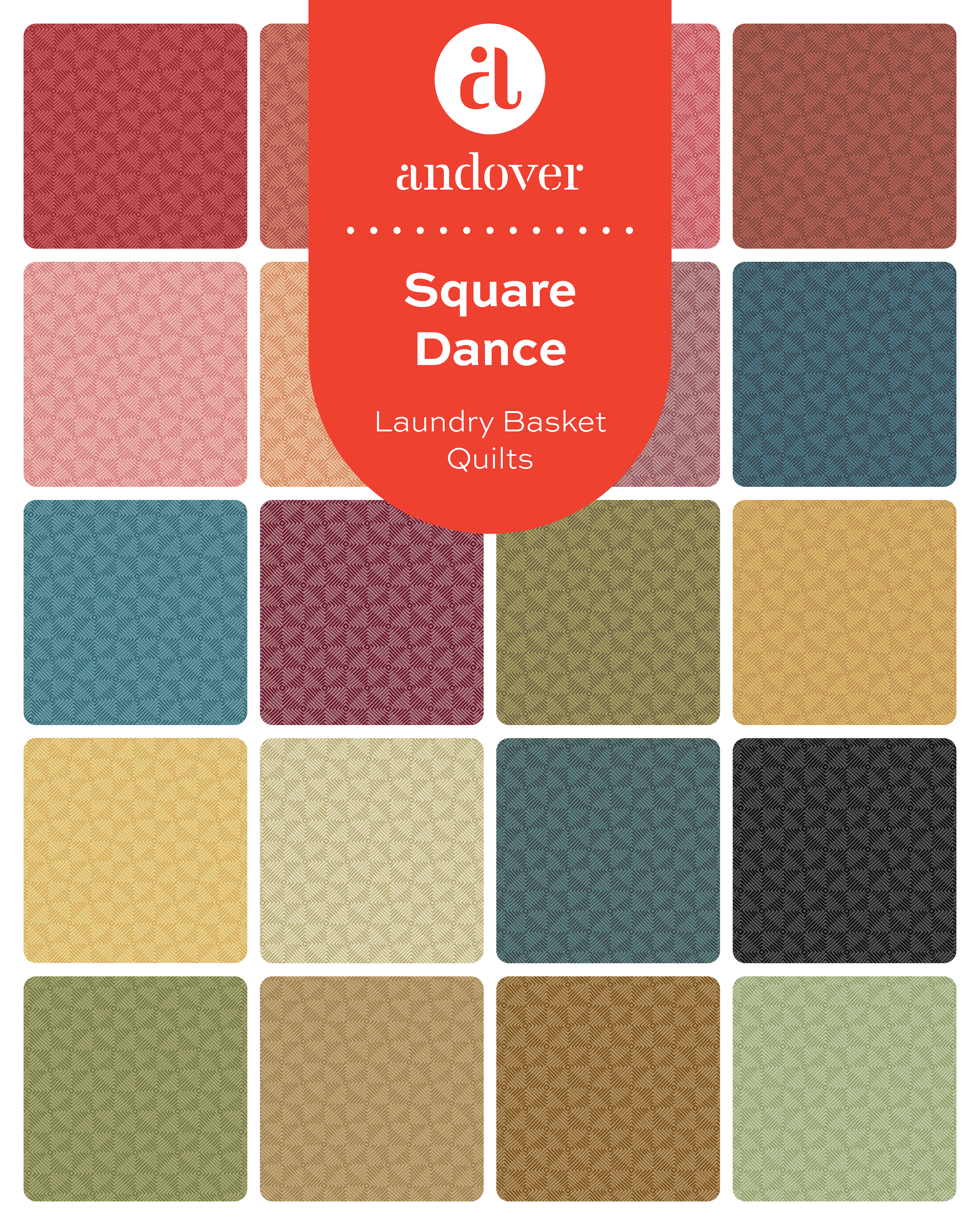 Square Dance | 2.5" Strip Roll by Laundry Basket Quilts for Andover Fabrics | 40 pcs