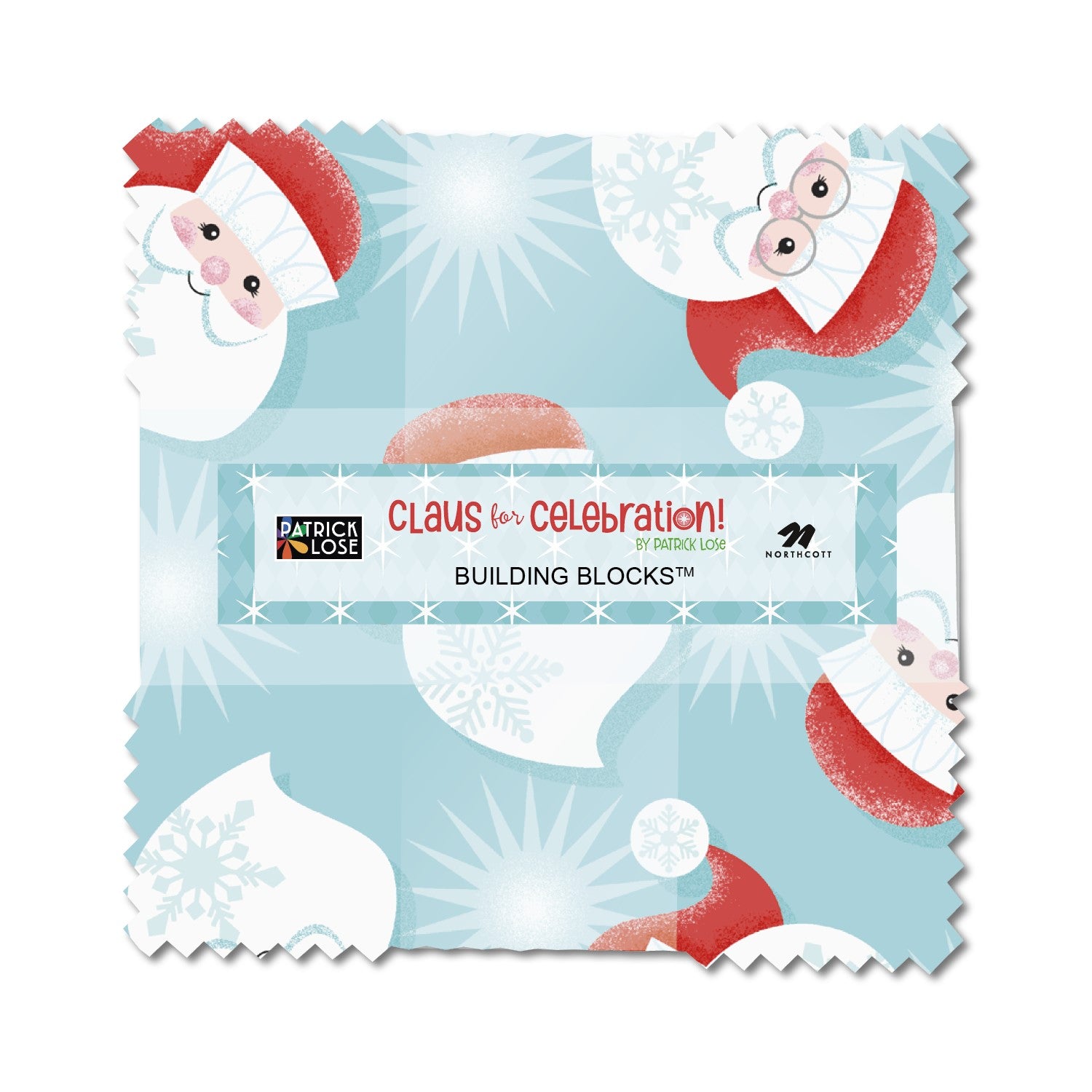 Claus for Celebration! | 10" Square Pack by Patrick Lose for Northcott | 42 pcs