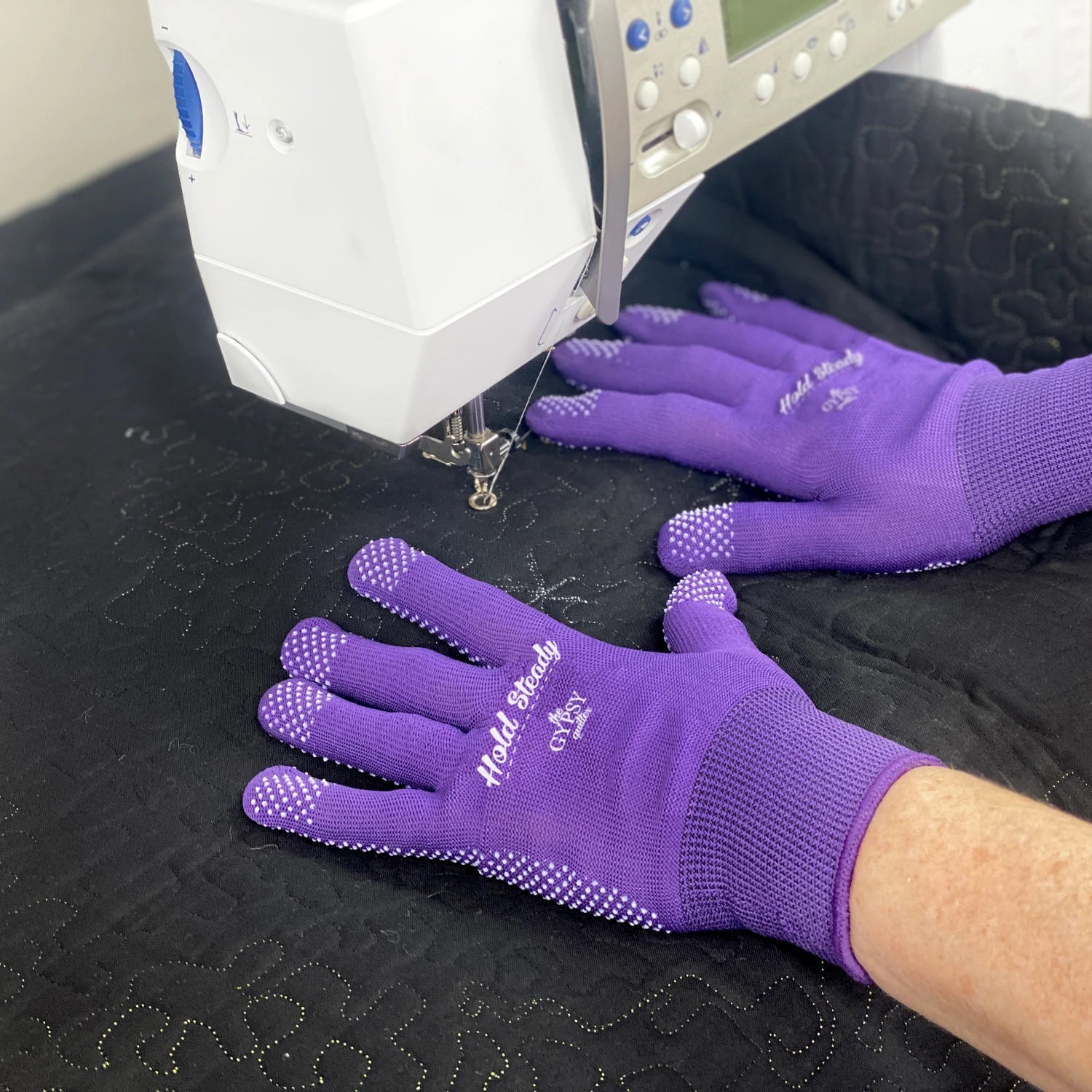 Hold Steady Machine Gloves from Gypsy Quilter | One Size | Purple
