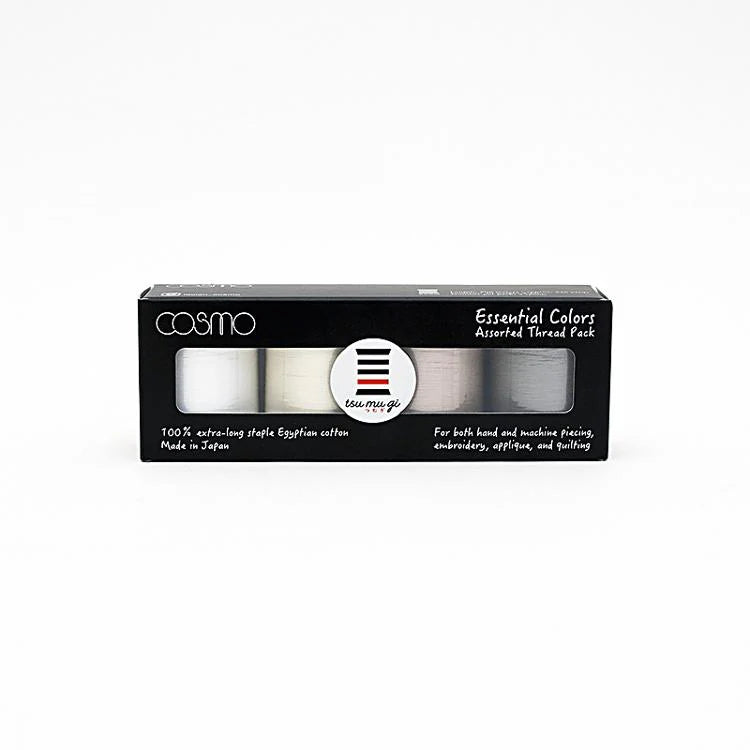 Cosmo Essential Thread Gift Pack | Tsu Mu Gi 40wt Egyptian Cotton Thread | 4 spools