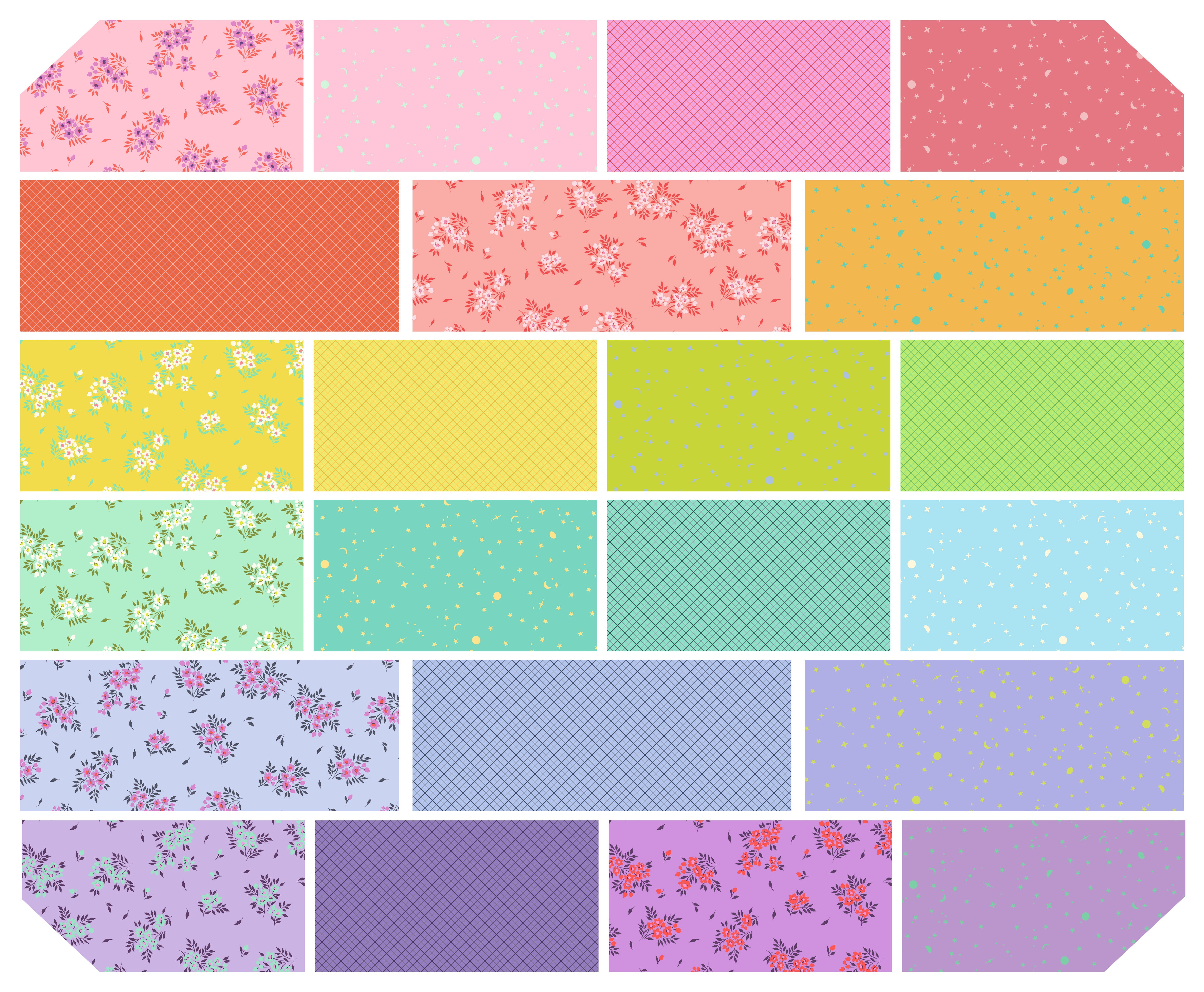 Full Moon Forest II | Coordinating 10" Square Pack by Tula Pink for FreeSpirit | 42 pcs