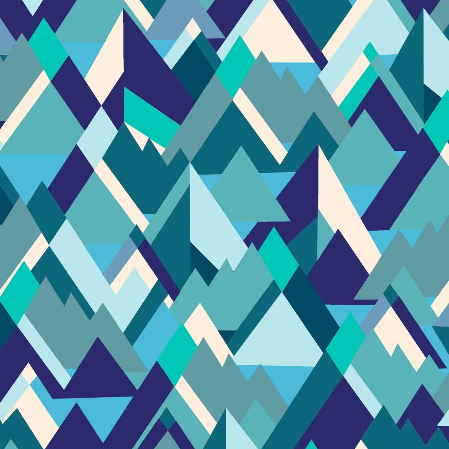 Timeless Trails | Mountain Geo - Blue/Teal by FootePrint Art for P&B Textiles | TTRA6007-BT