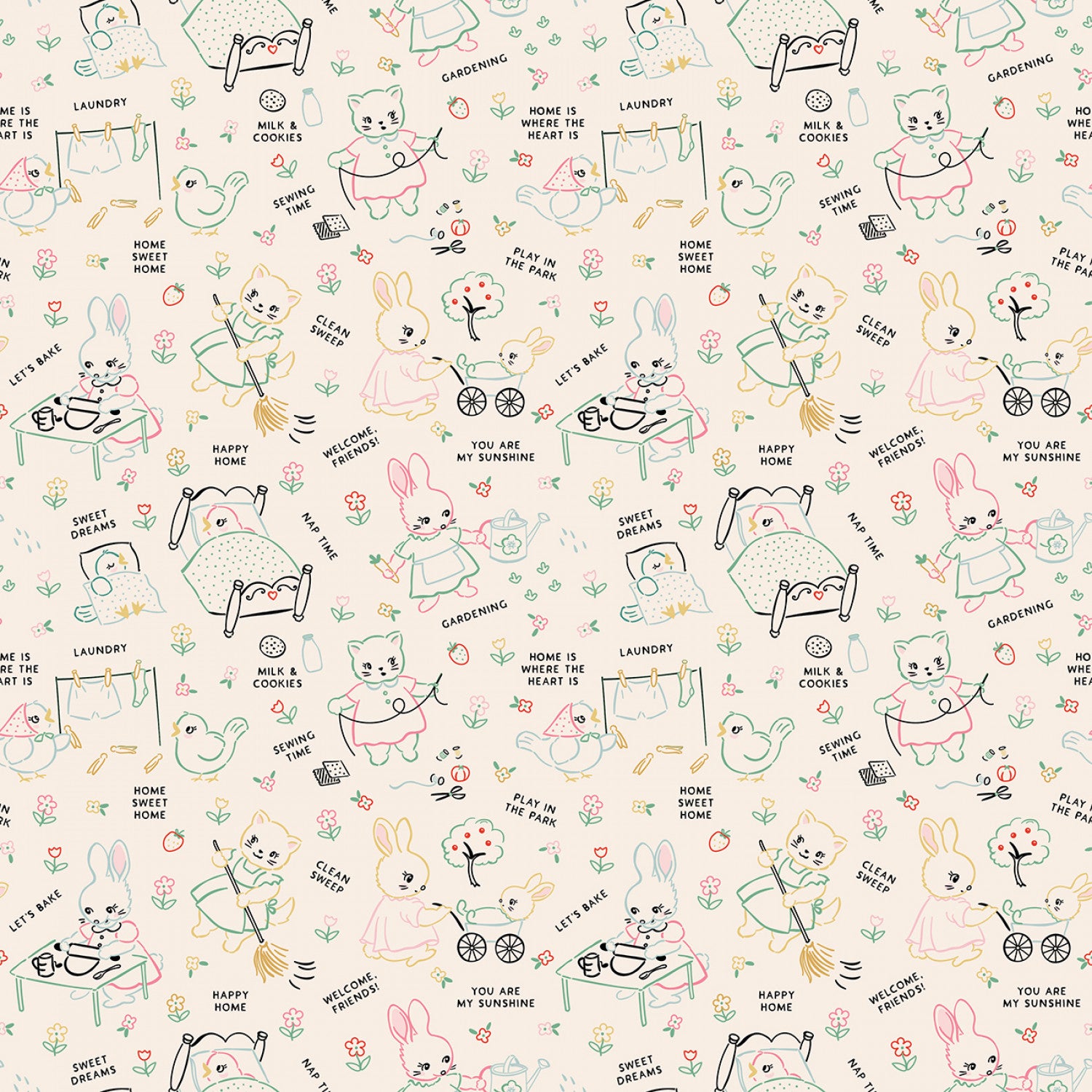 Home Sweet Home | 10" Square Pack by Elea Lutz for Poppie Cotton | 42 pcs