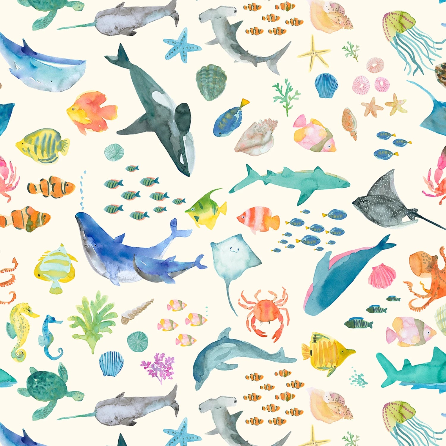 Under the Sea | Under the Sea - White Sand by Wee Blue Bell for Lewis & Irene | WB046