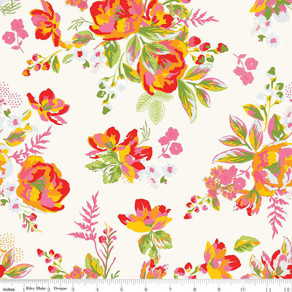 Picnic Florals | Floral Cream 108" Wide Backing by My Mind's Eye for Riley Blake | WB14619-CREAM