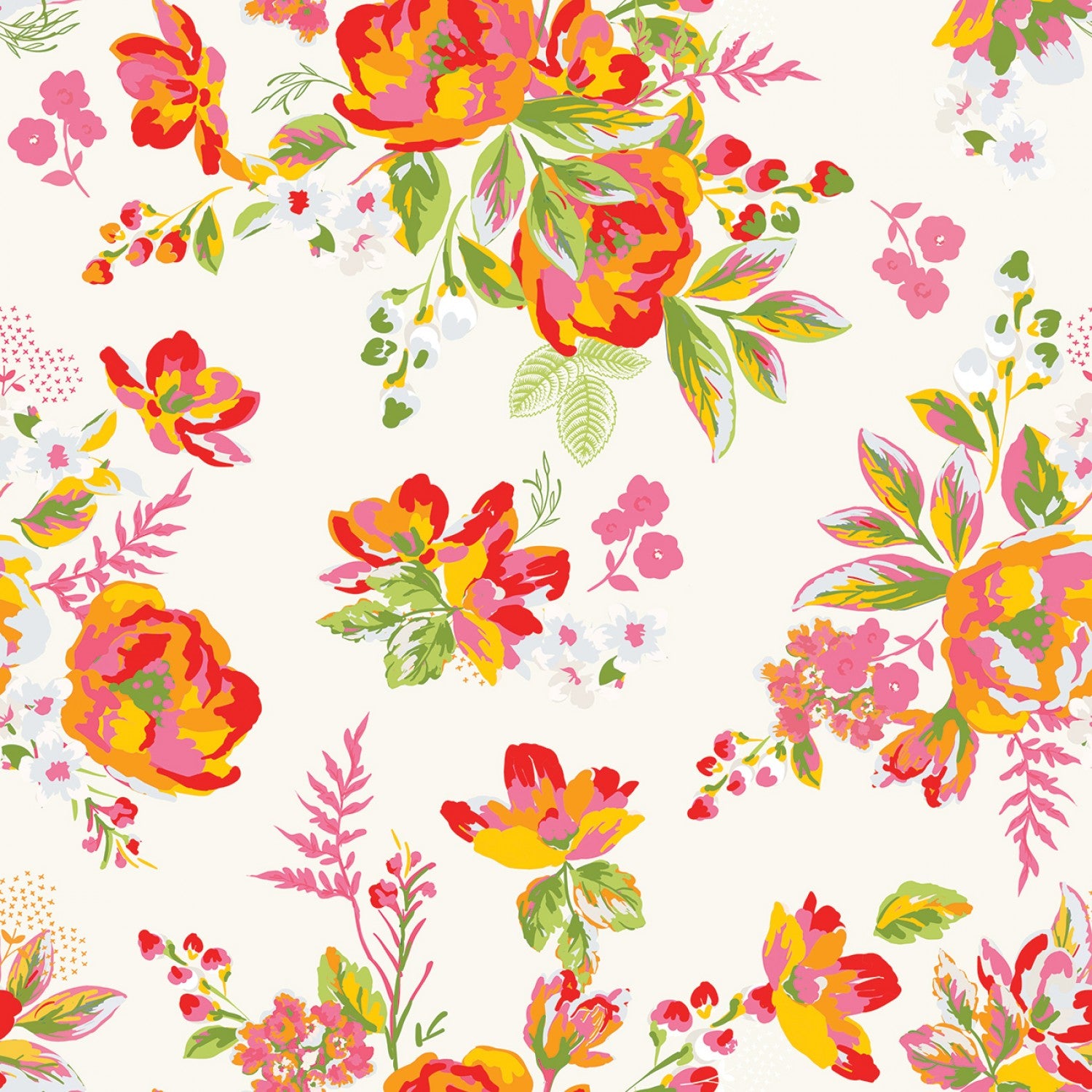 Picnic Florals | Floral Cream 108" Wide Backing by My Mind's Eye for Riley Blake | WB14619-CREAM