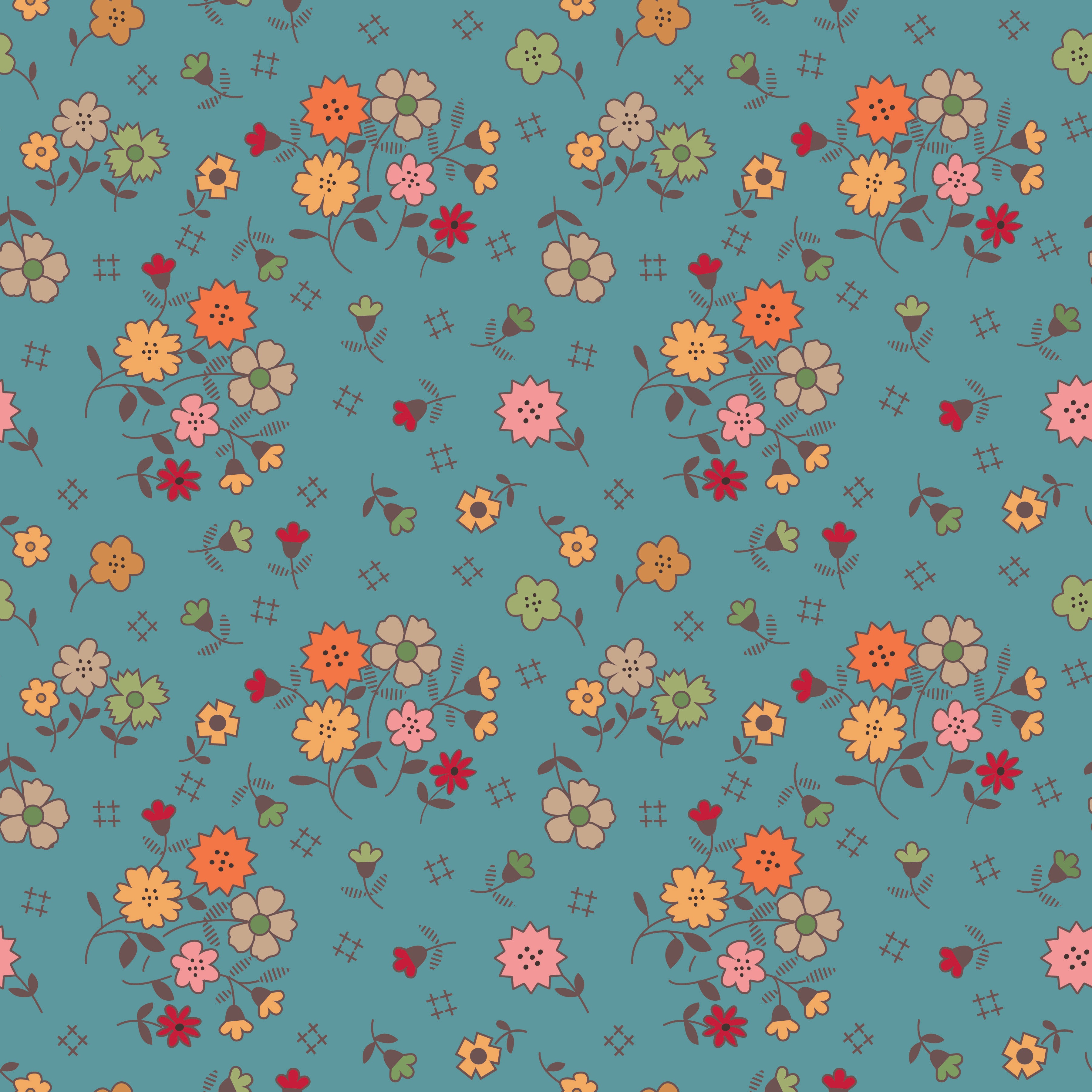 Autumn | Floral Raindrop 108" Wide Backing by Lori Holt for Riley Blake | WB14673-RAINDROP