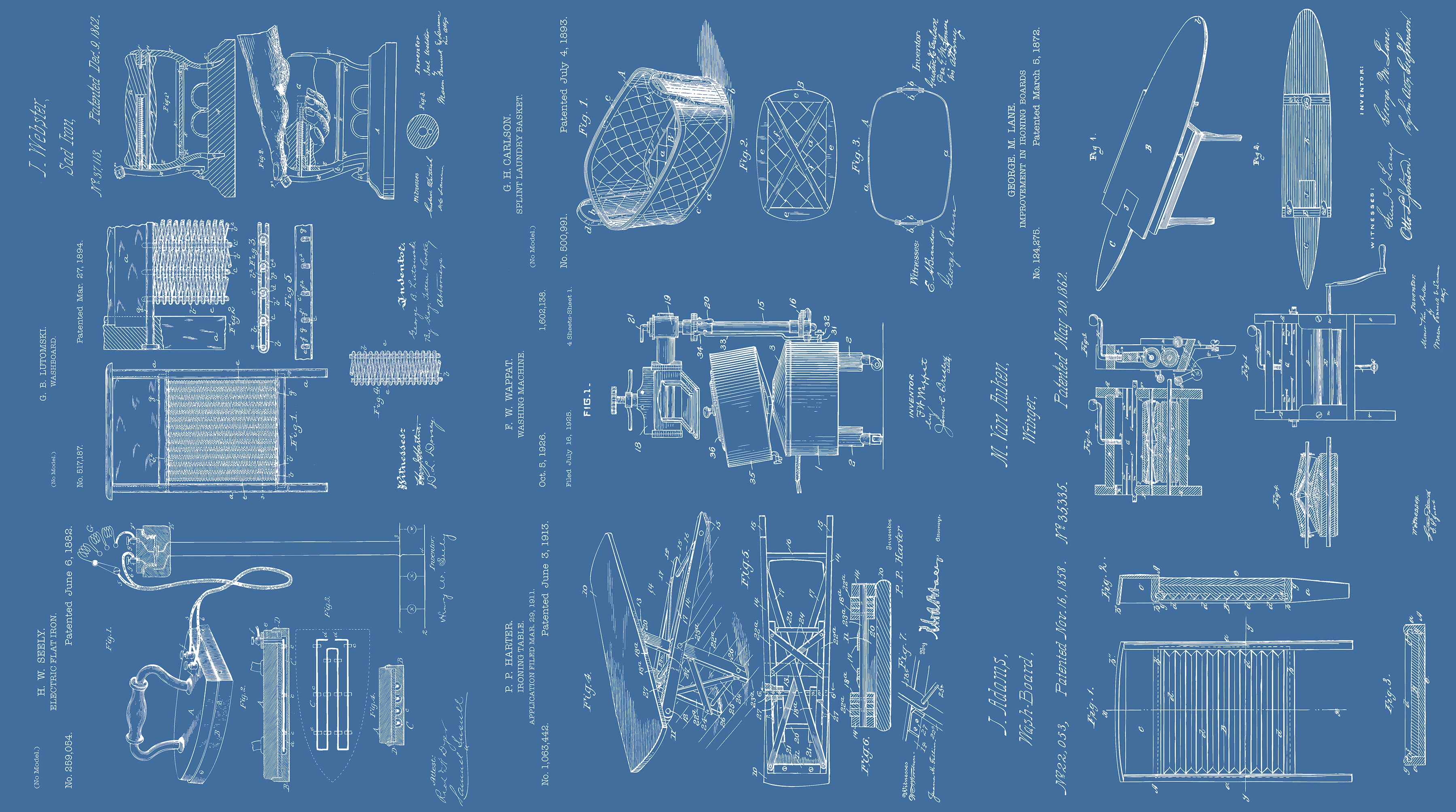 Press On | Clothing Care Blue 108" Wide Back by J. Wecker Frisch for Riley Blake | WB15265-BLUE