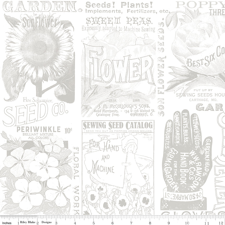 Sewing Seeds III | Garden Blender - 108" Quilt Back by Lisa Audit for Riley Blake | WB15696-GRAY