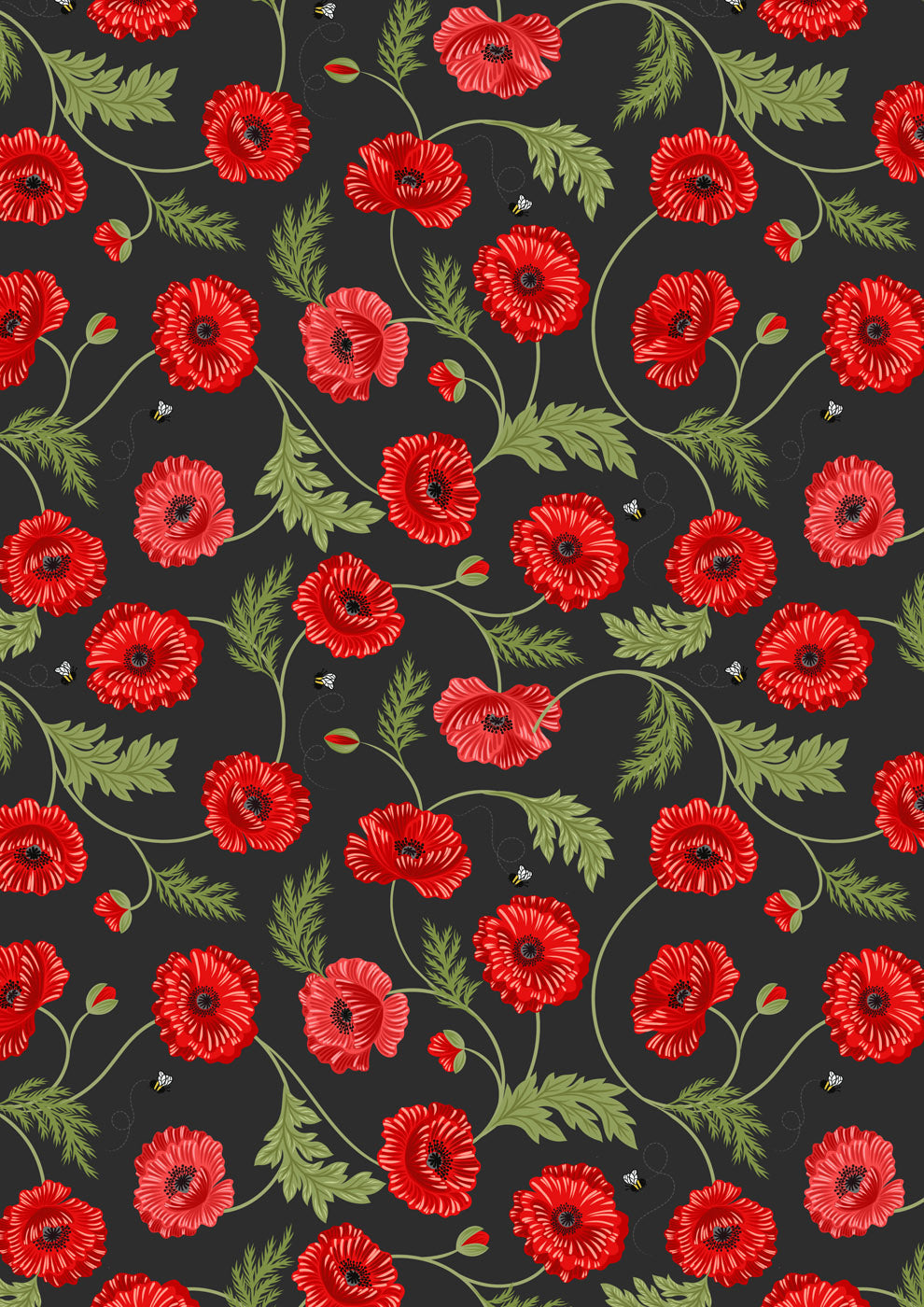 108" Wide Backing Fabric | Poppies by Lewis & Irene | WW24