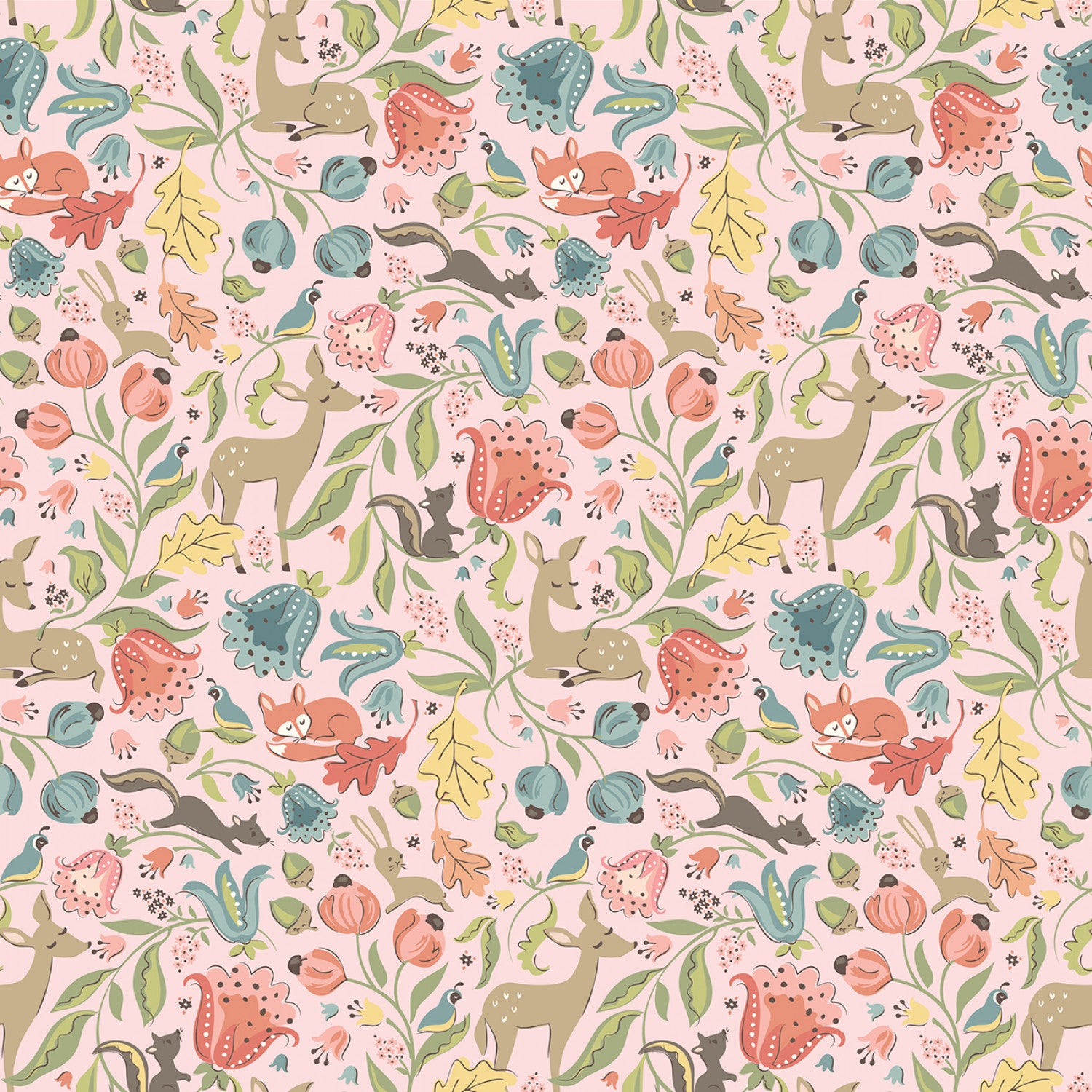 Wildwood Dwellings | Deer Meadow - Blush by Sheri McCulley for Poppie Cotton | WW25102