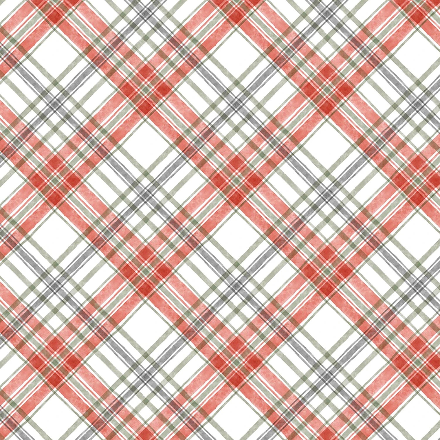 Woodland Whispers | Christmas Plaid by Leslie Trimbach for P&B Textiles | WWHI6207-WMU