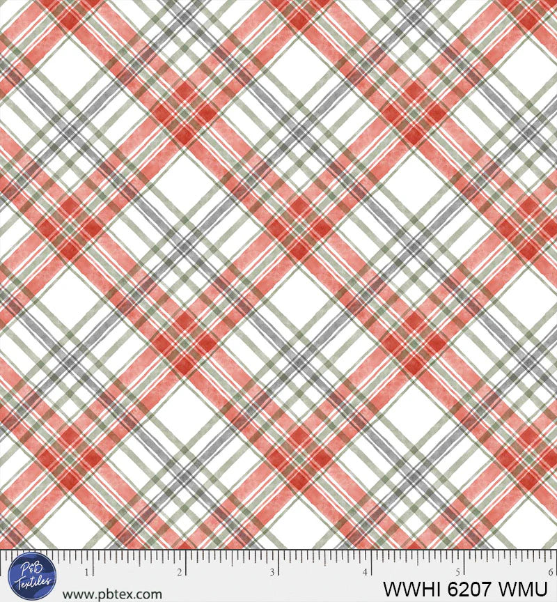 Woodland Whispers | Christmas Plaid by Leslie Trimbach for P&B Textiles | WWHI6207-WMU