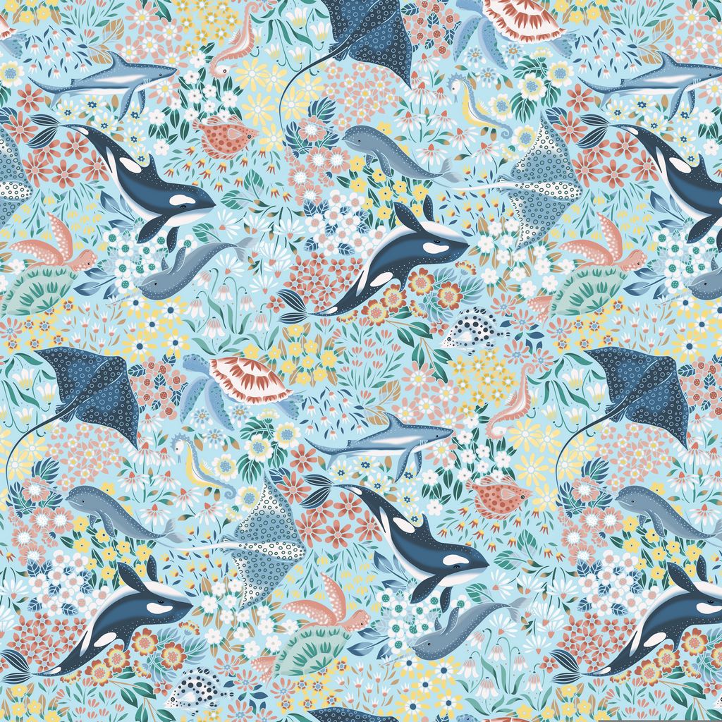 108" Wide Backing | Vitamin Sea Pool by Dear Stella Design | XST-D3426POOL