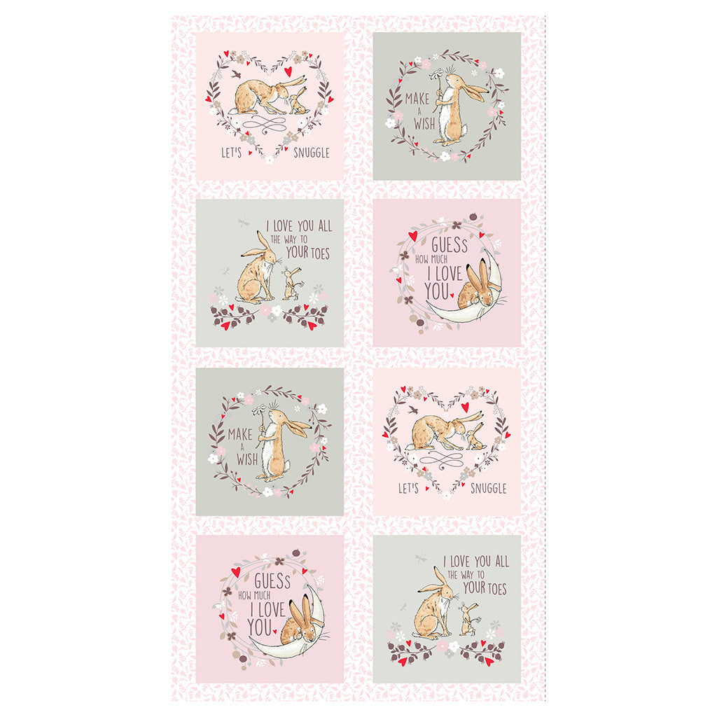 Guess How Much I Love You 2022 | Light Pink 24" Panel by Anita Jeram for Clothworks | Y3682-41