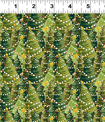 Gingerbread Christmas | Green Trees by Dan DiPaolo for Clothworks