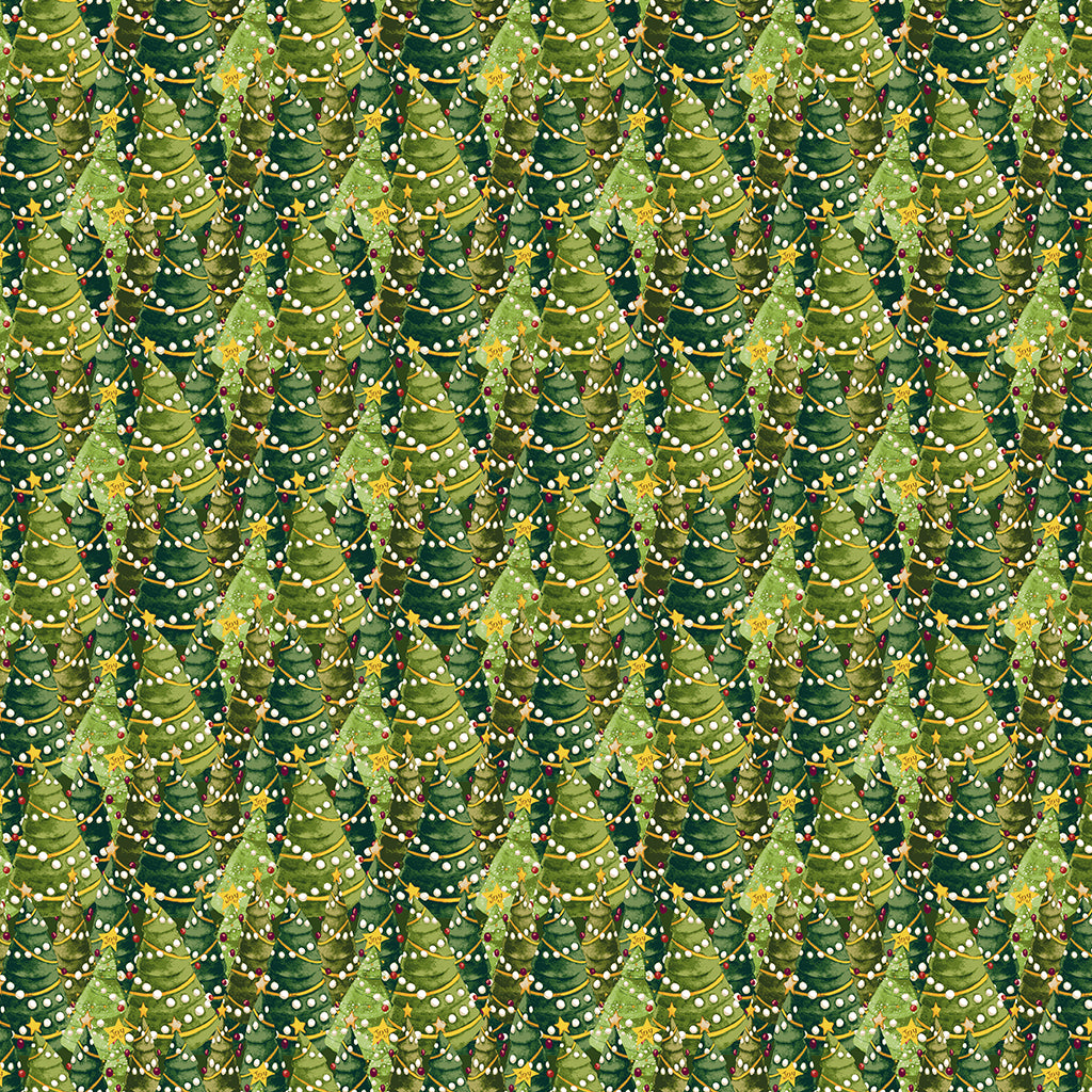 Gingerbread Christmas | Green Trees by Dan DiPaolo for Clothworks
