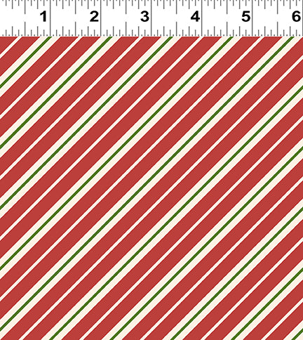 Gingerbread Christmas | Red Diagonal Stripe by Dan DiPaolo for Clothworks