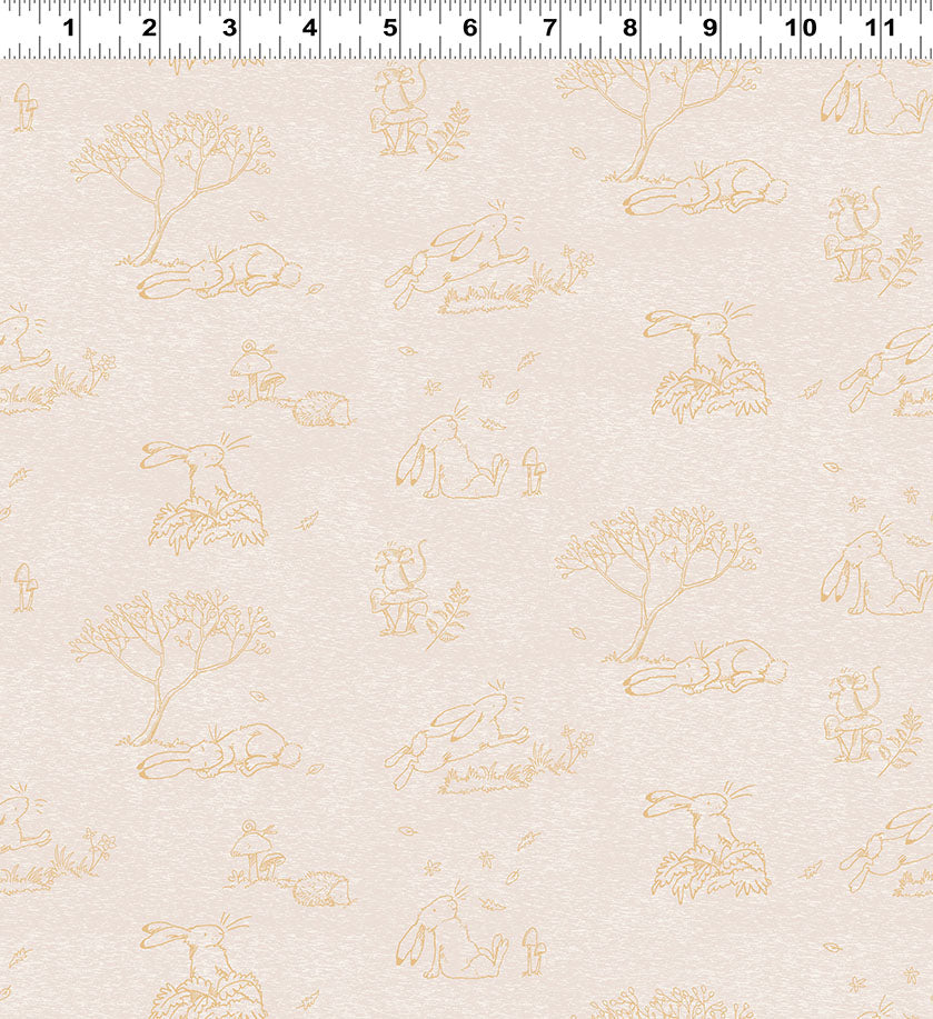 Guess How Much I Love You 2024 | Light Khaki Toile by Anita Jeram for Clothworks | 100% Quilting Cotton